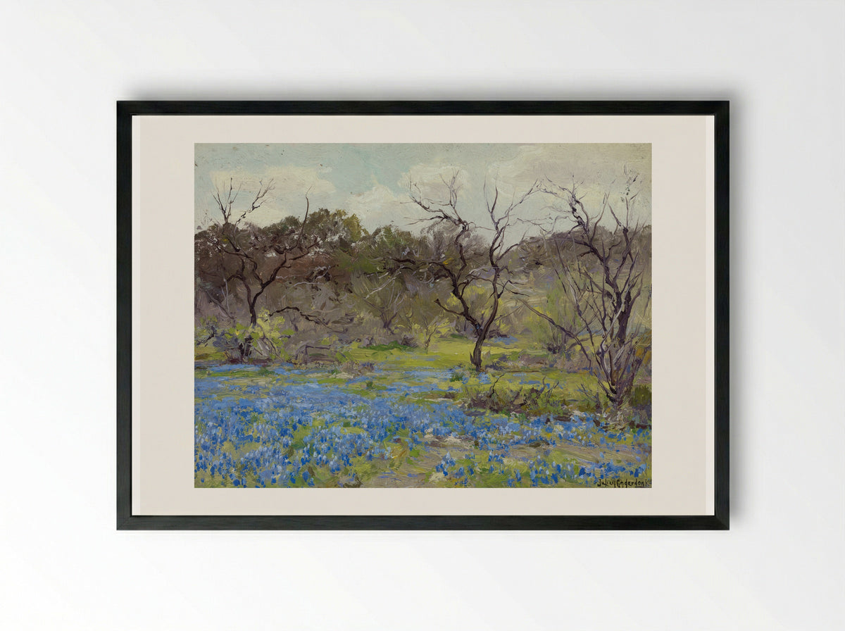 Last Rays of Sunlight, Early Spring in San Antonio - Robert Julian Onderdonk - Framed Print Black