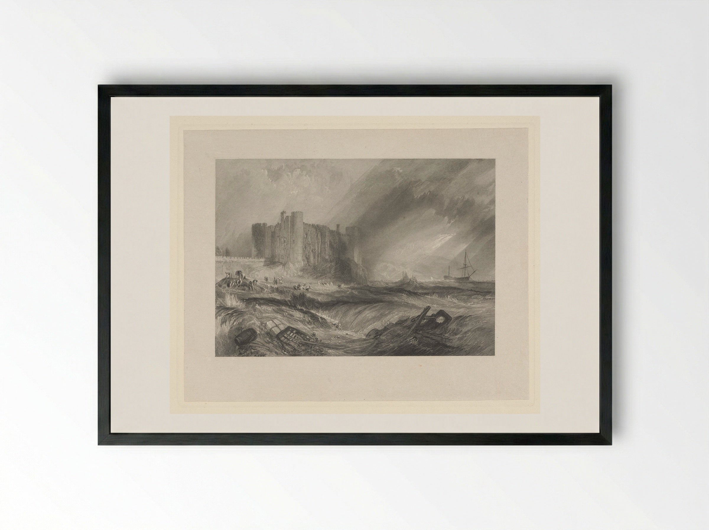 Laugharne Castle - John Horsburgh - Framed Print Black