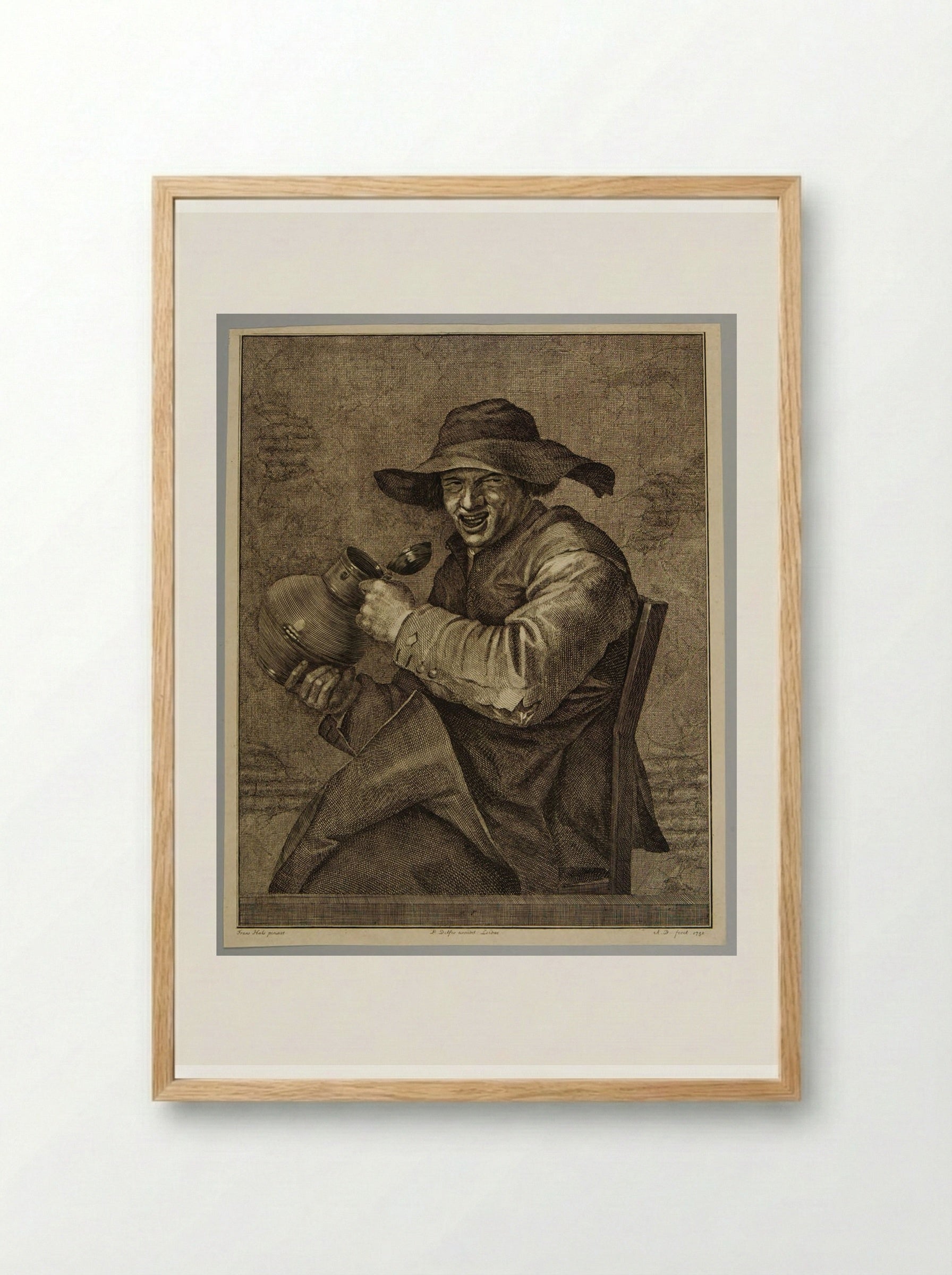 Laughing Peasant - Abraham Delfos - Framed Print Wood
