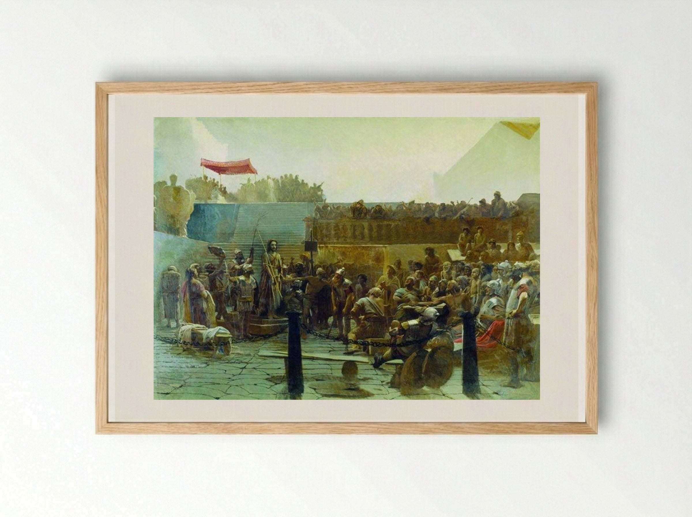Laughter (Hail, King of the Jews) - Ivan Kramskoy - Framed Print Wood