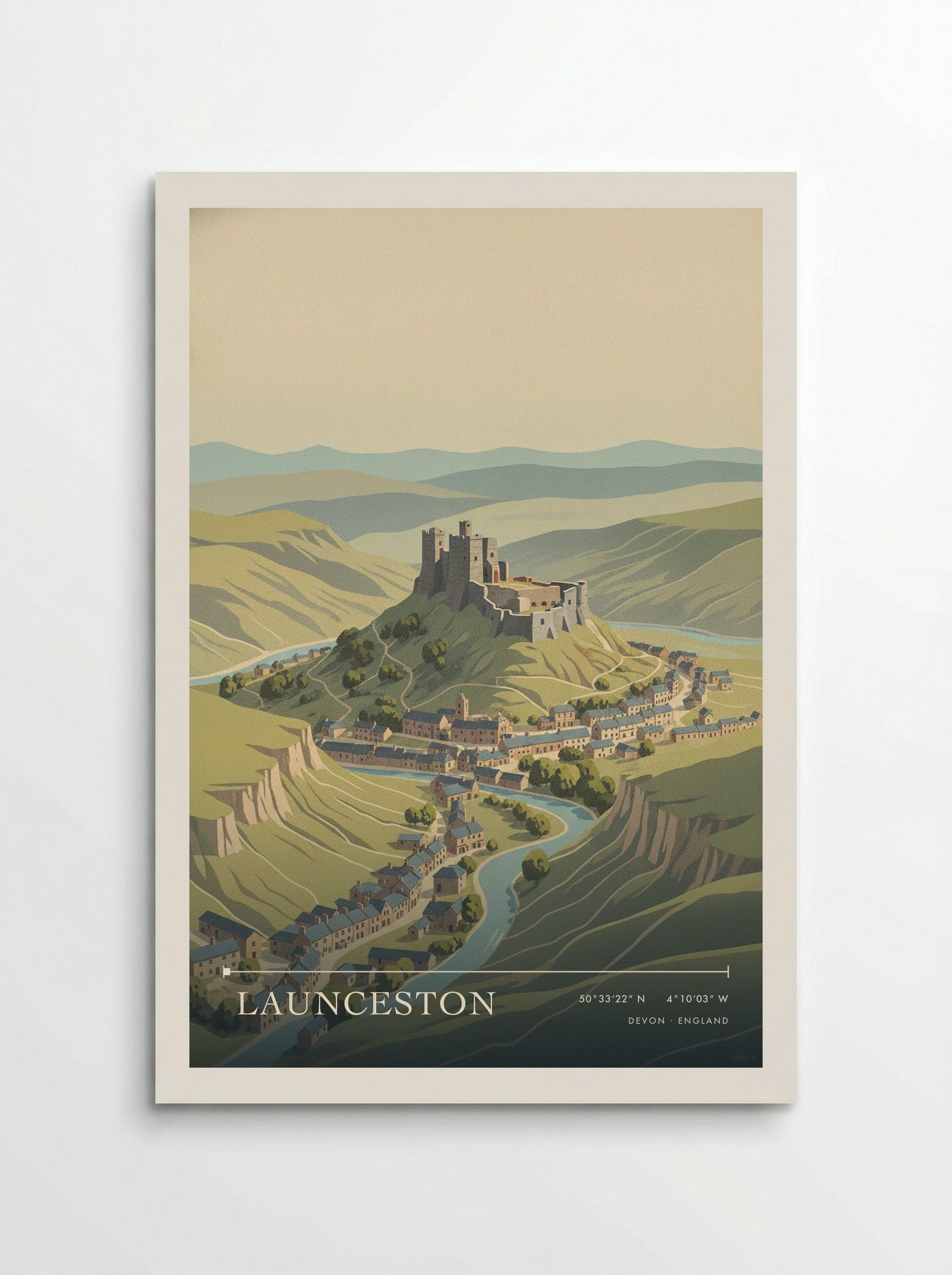 Launceston Devon England Travel Poster - Poster