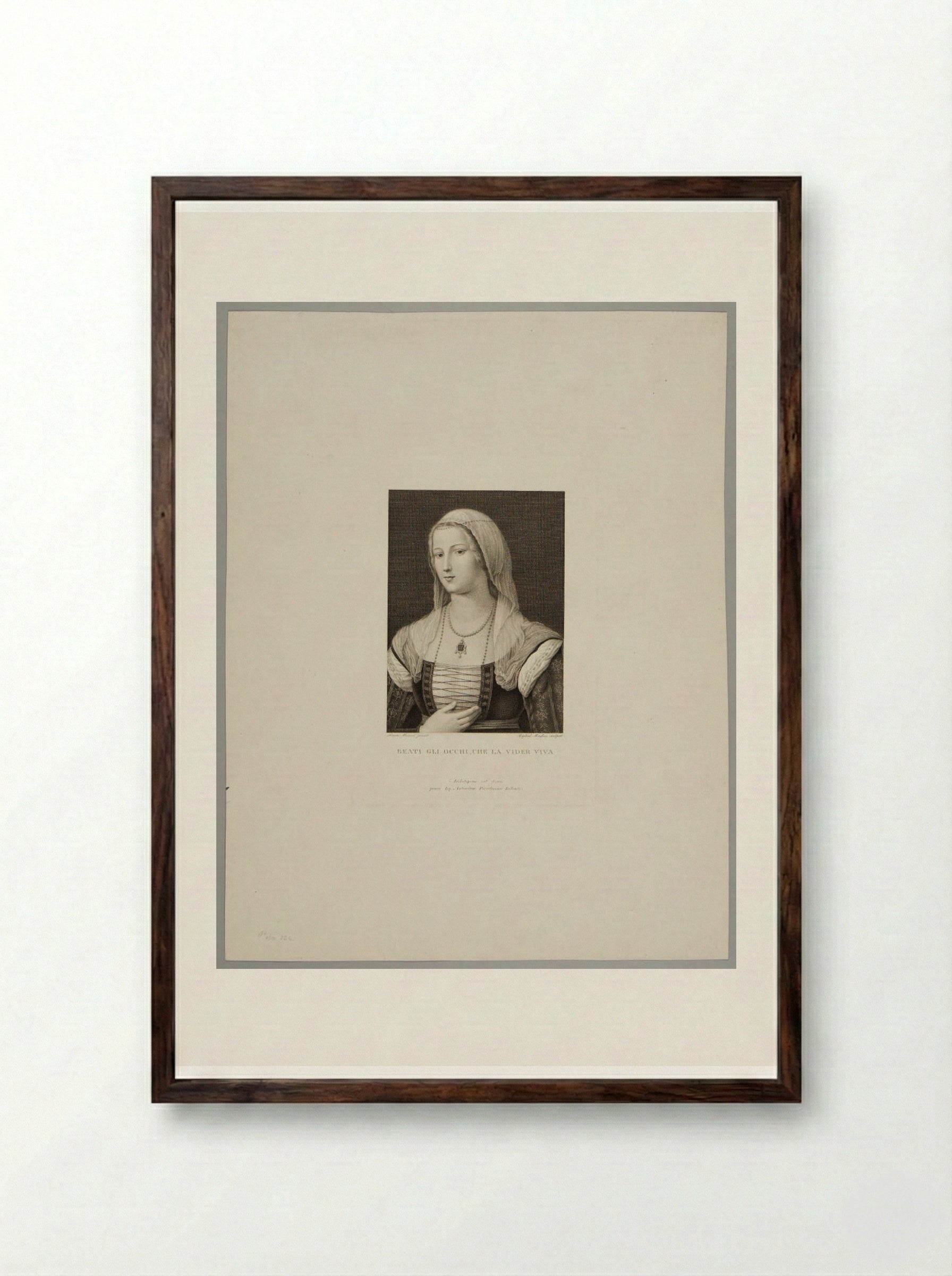Laura - Raphael Morghen - Framed Print Dark Wood
