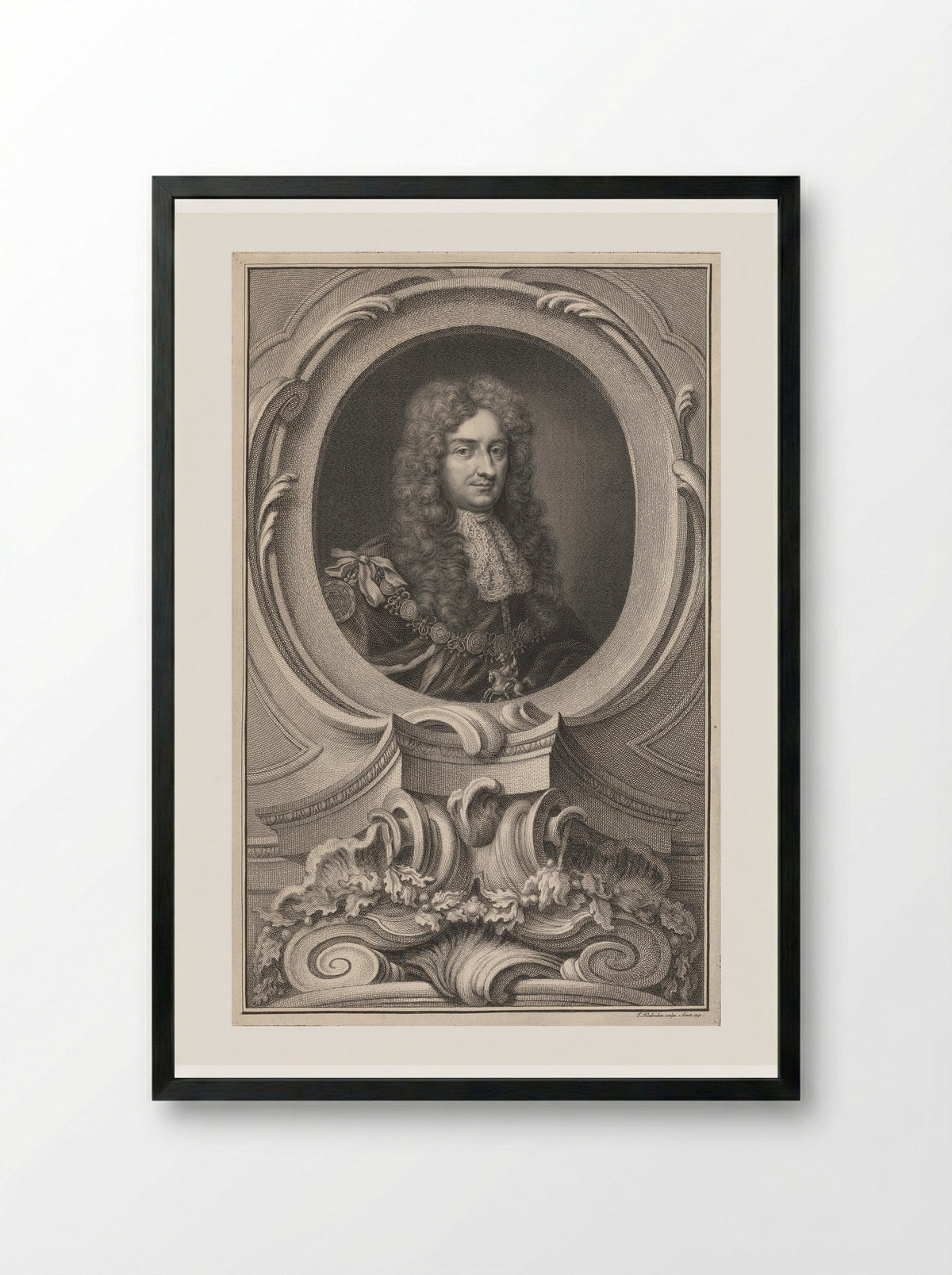 Laurence Hyde, Earl of Rochester - Jacobus Houbraken - Framed Print Black