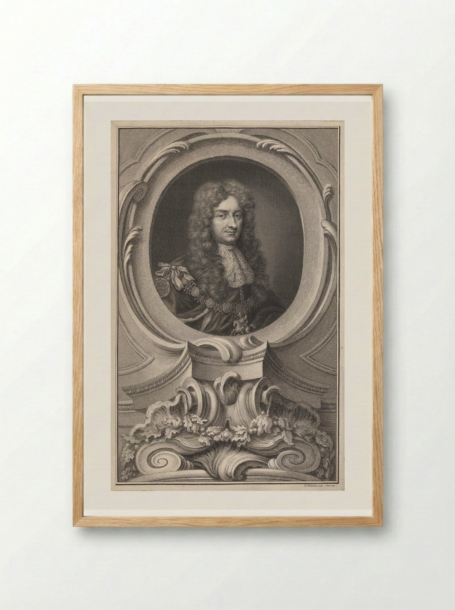 Laurence Hyde, Earl of Rochester - Jacobus Houbraken - Framed Print Wood