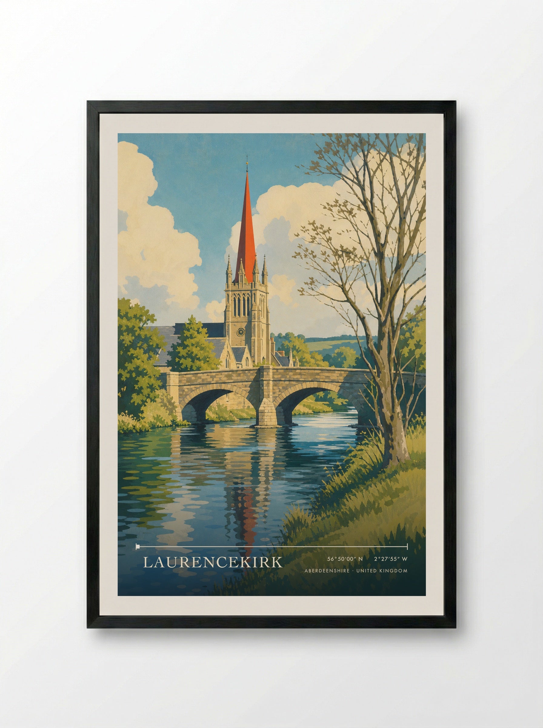 Laurencekirk Aberdeenshire United Kingdom Travel Poster - Framed Print Black