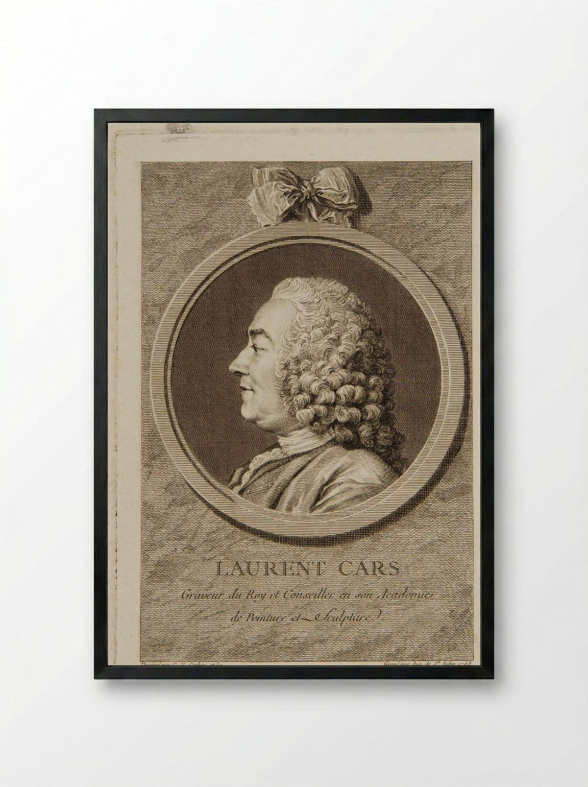 Laurent Cars - Augustin de Saint-Aubin - Framed Print Black