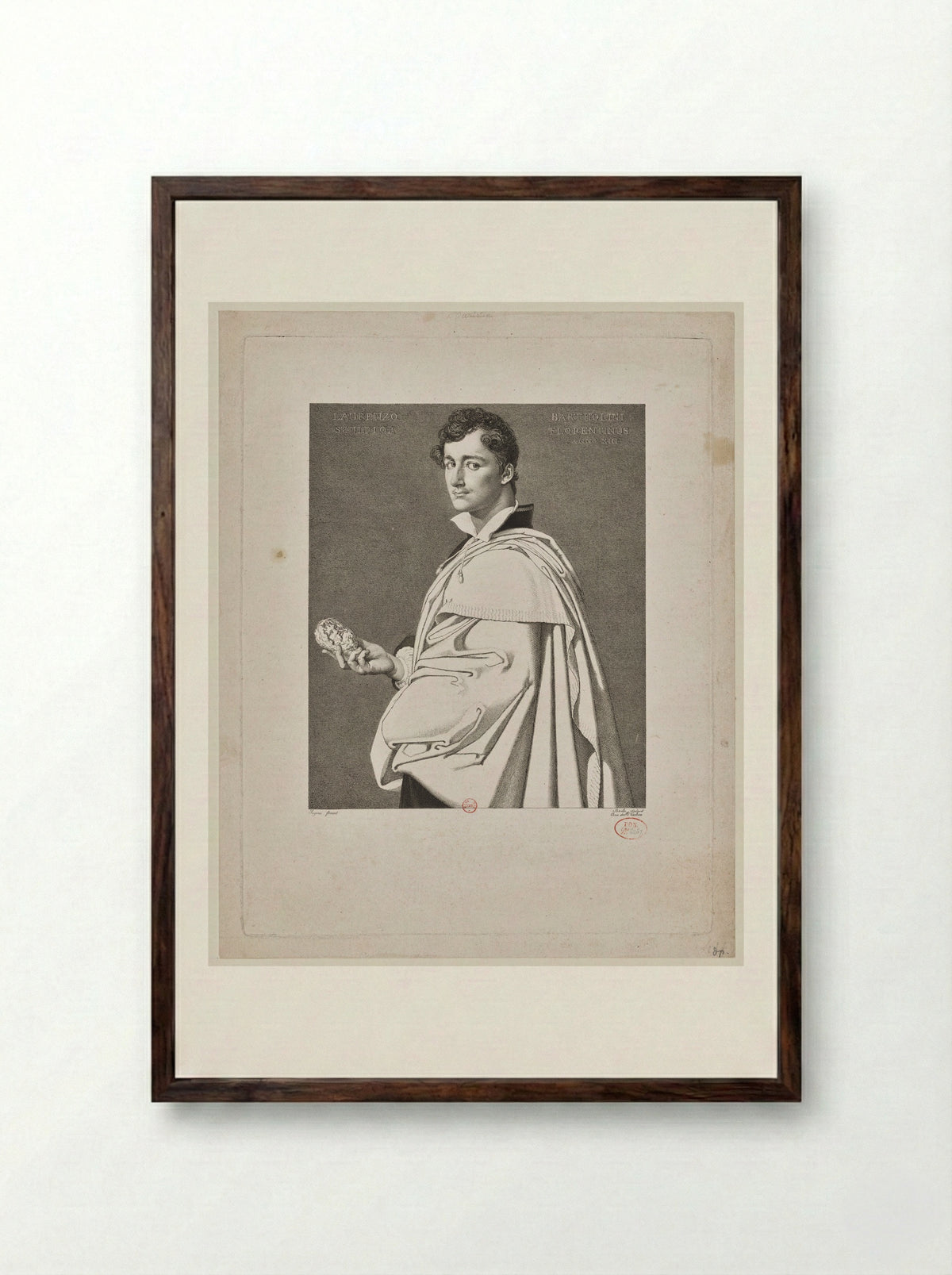 Laurenzo Bartholini - Jean Louis Potrelle - Framed Print Dark Wood