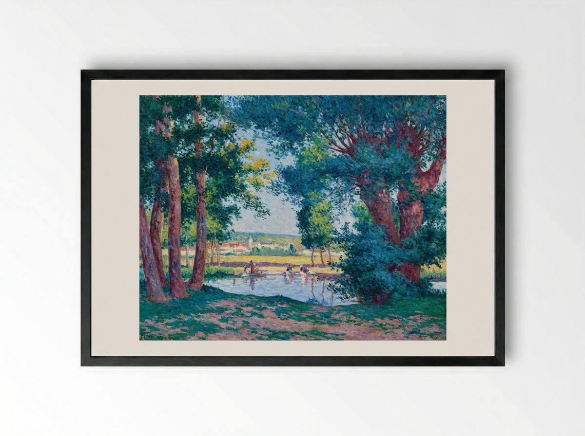 Lavandière - Maximilien Luce - Framed Print Black