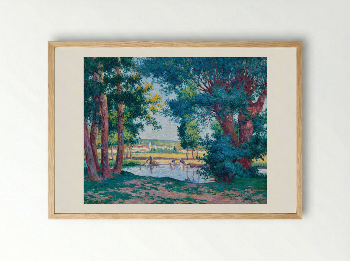 Lavandière - Maximilien Luce - Framed Print Wood