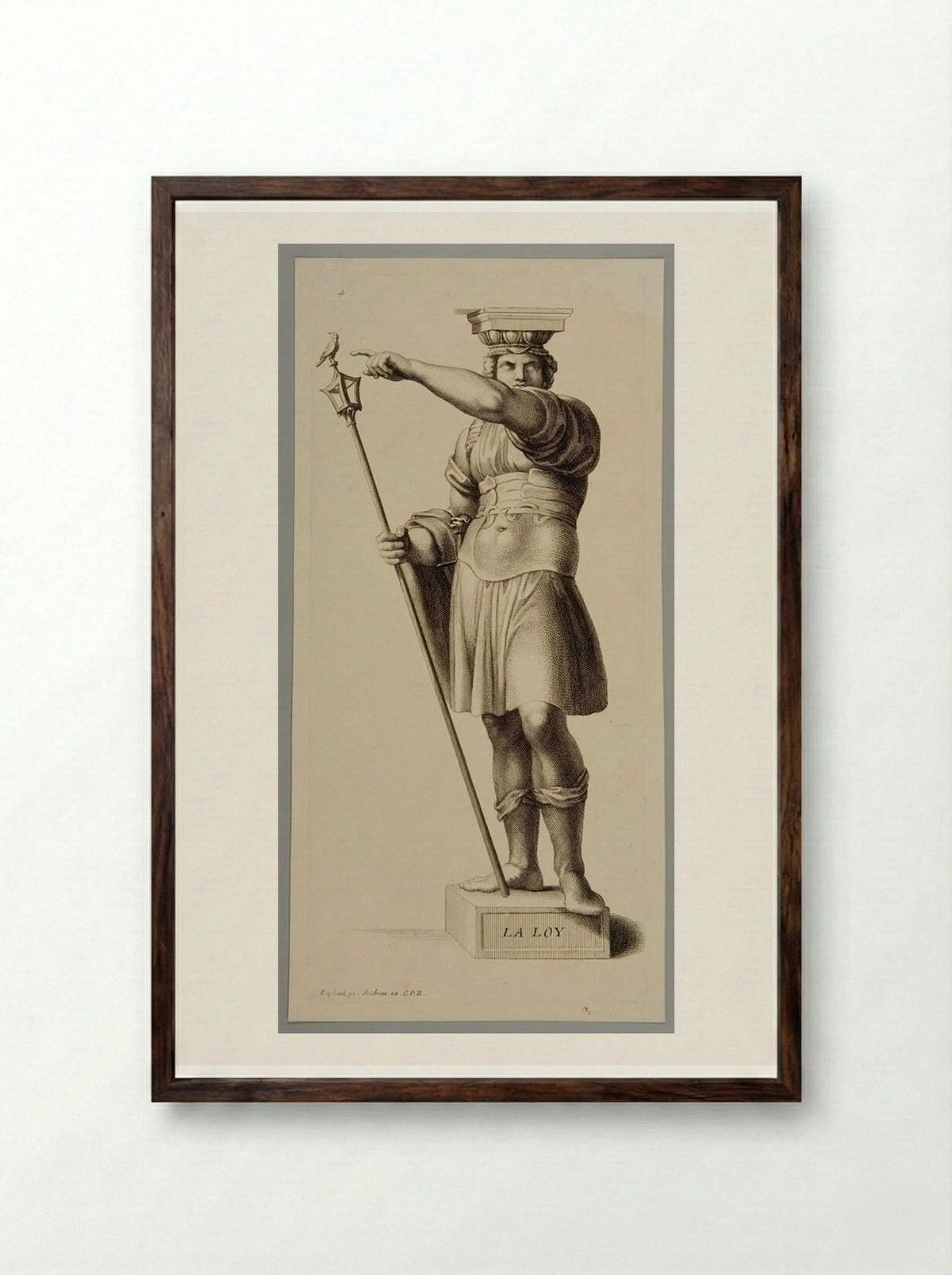 Law (La Loy) - Gérard Audran - Framed Print Dark Wood
