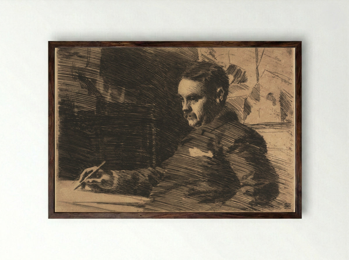Lawyer Wade - Anders Zorn - Framed Print Dark Wood