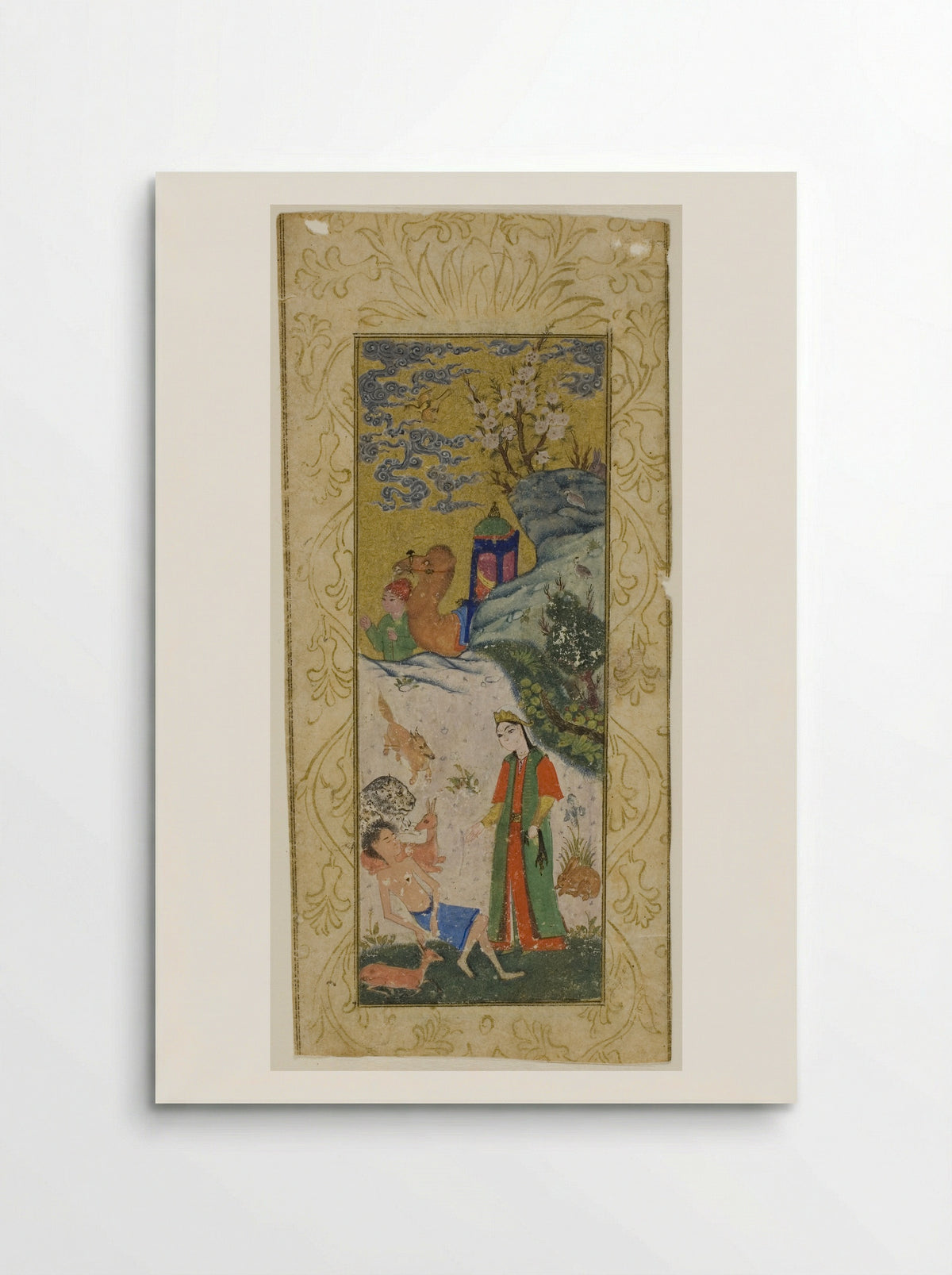 Layla Visiting Majnun in the Desert - Persian School - Poster