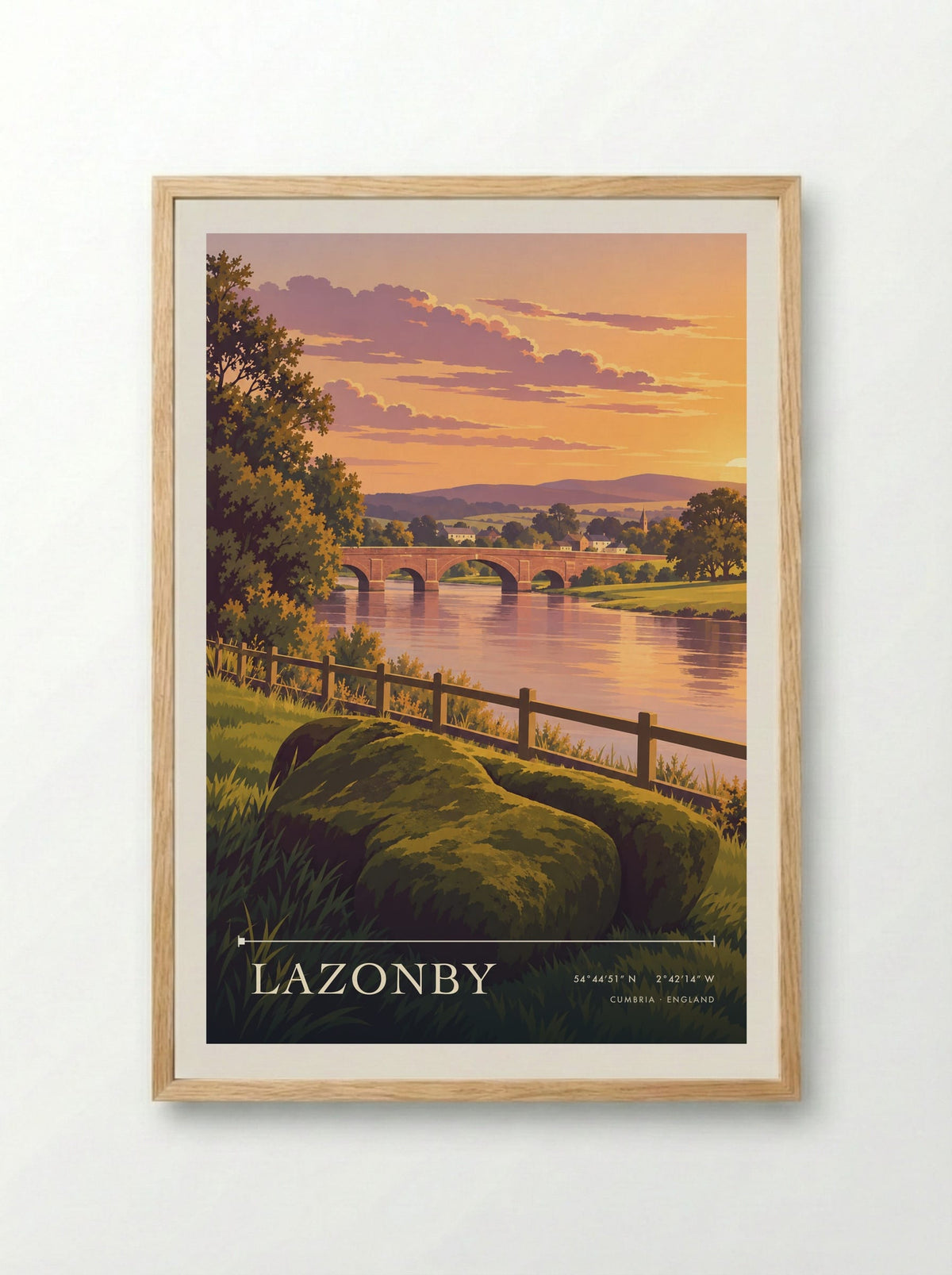 Lazonby, Cumbria | Travel Poster - Framed Print Wood