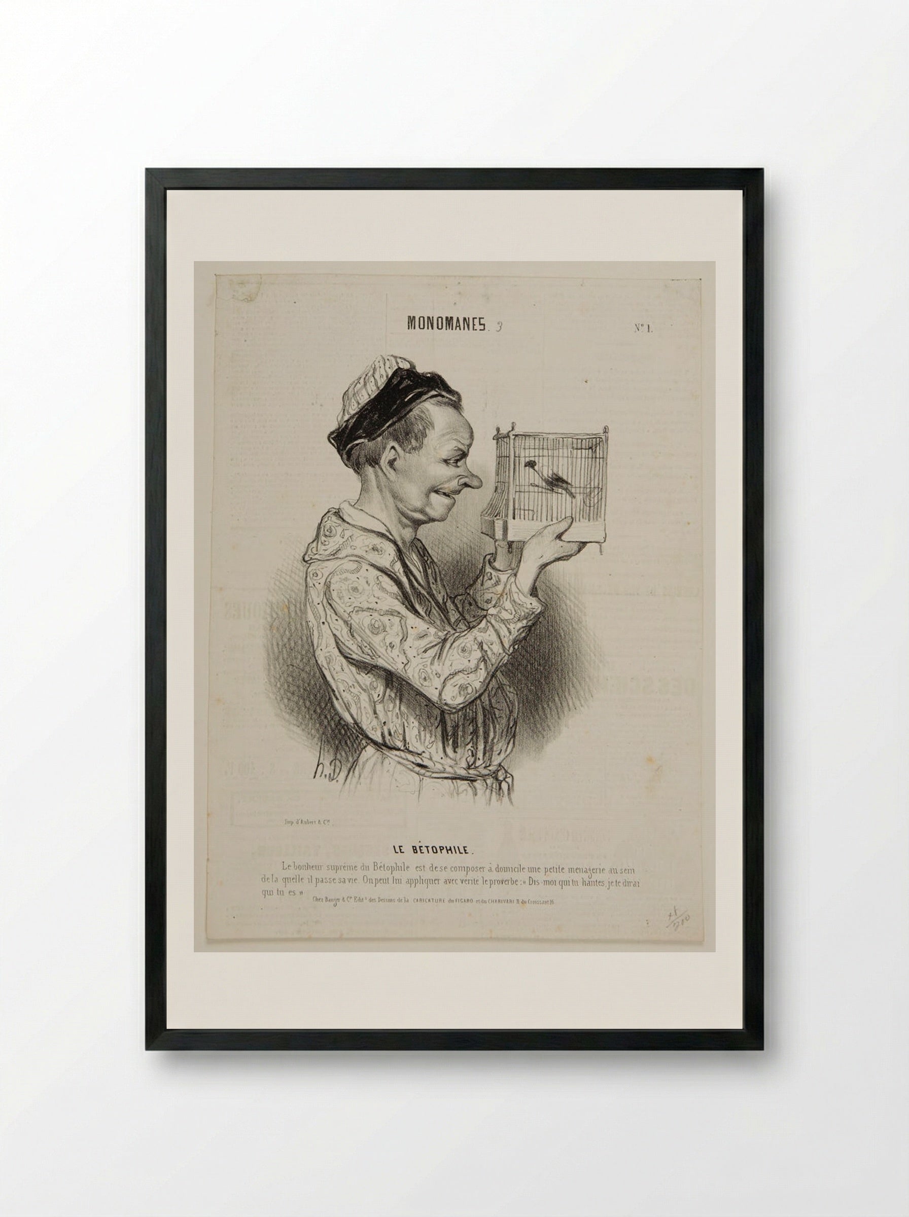 Le Bétophile - Honoré-Victorin Daumier - Framed Print Black
