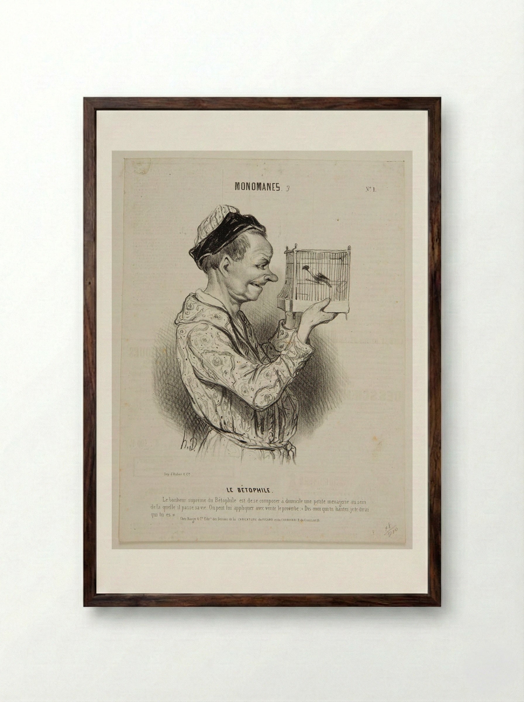 Le Bétophile - Honoré-Victorin Daumier - Framed Print Dark Wood