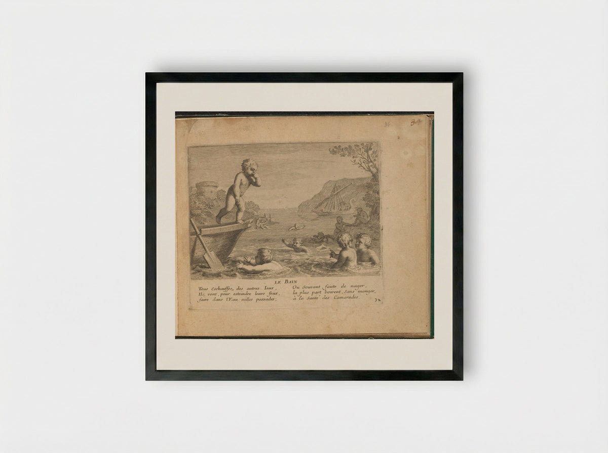 Le Bain - Claudine Stella - Framed Print Black