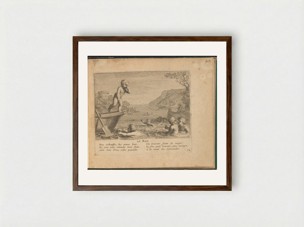 Le Bain - Claudine Stella - Framed Print Dark Wood