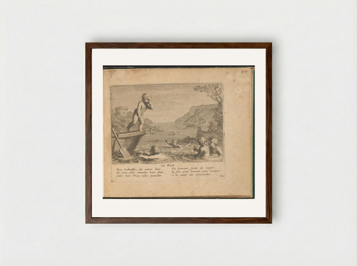 Le Bain - Claudine Stella - Framed Print Dark Wood