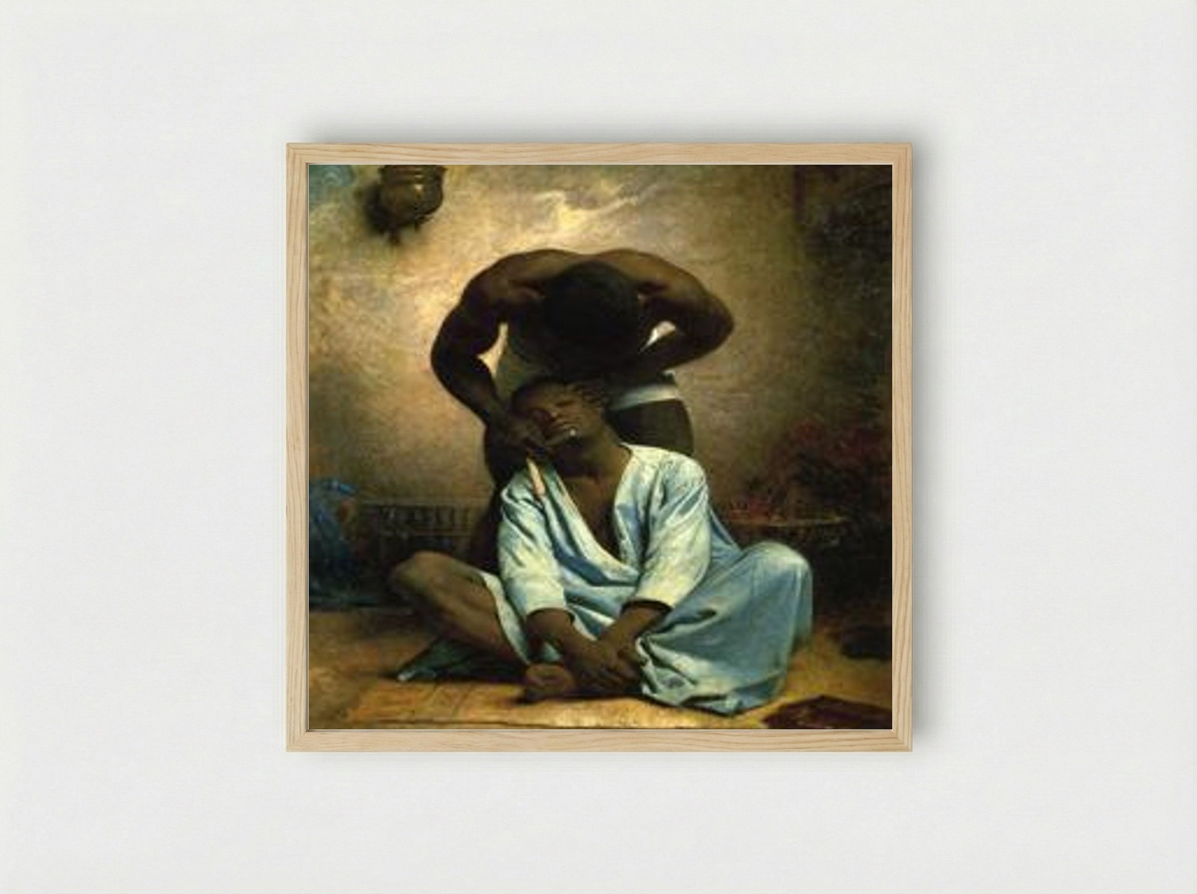 Le Barbier nègre à Suez - Léon Bonnat - Framed Print Wood