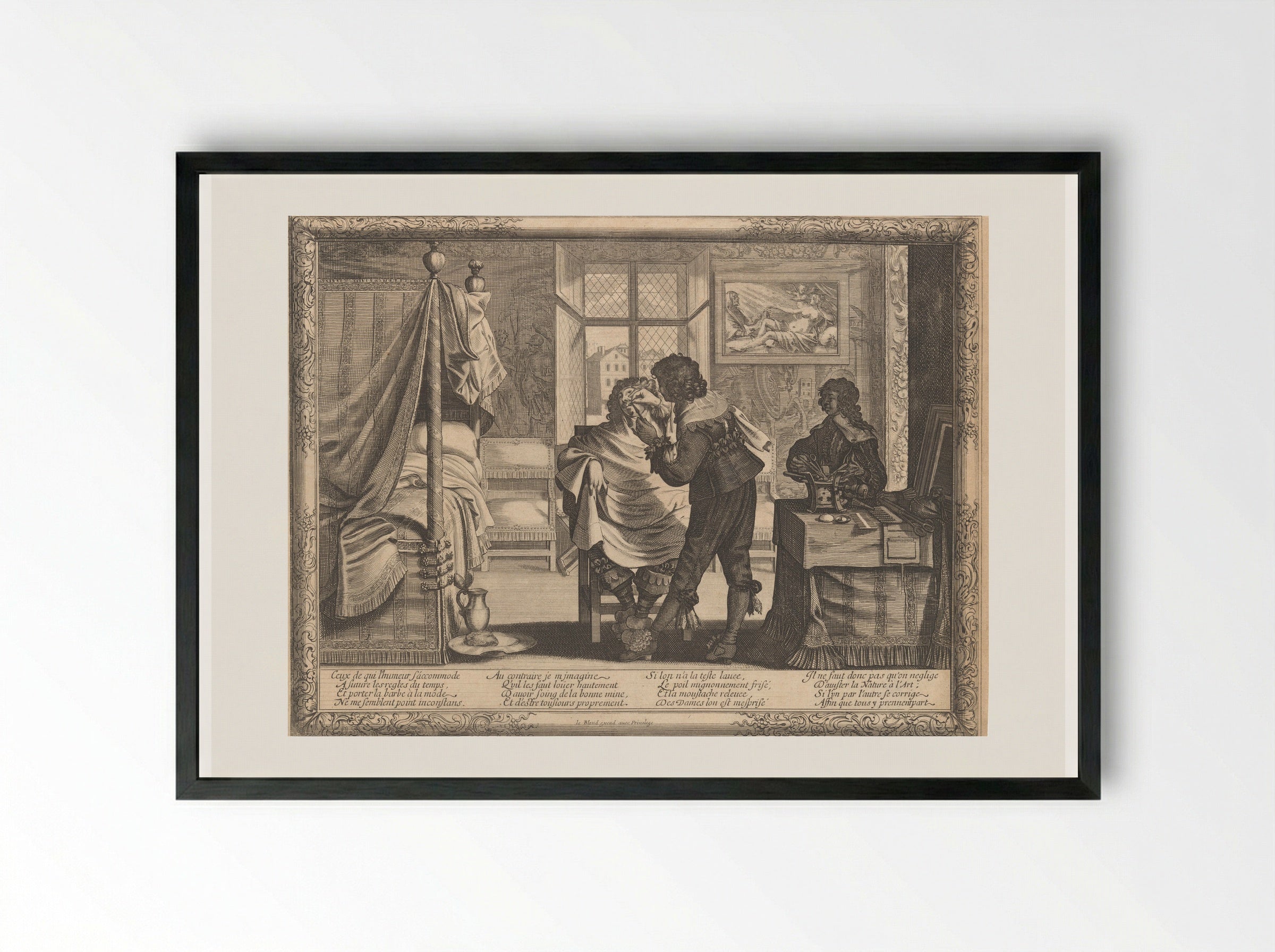 Le Barbier - Abraham Bosse - Framed Print Black