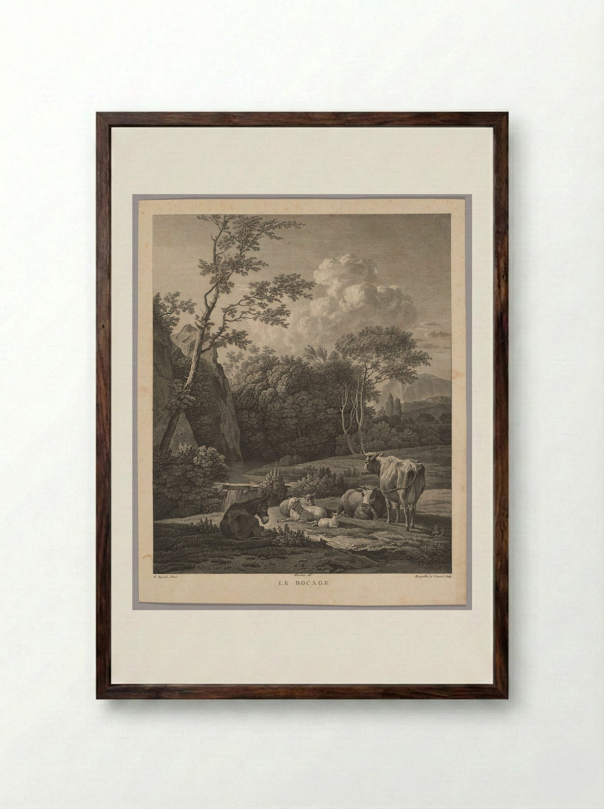 Le Bocage - Jean Baptiste Liénard - Framed Print Dark Wood