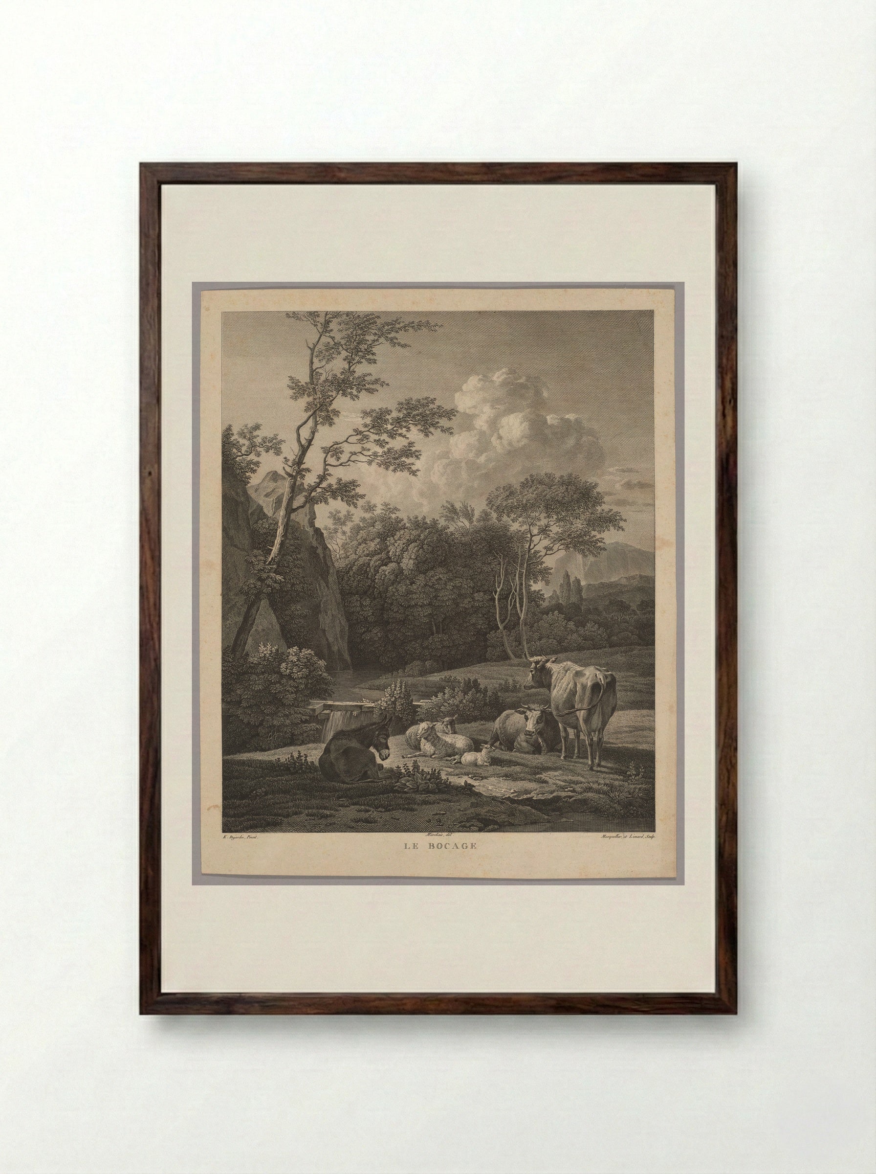 Le Bocage - Jean Baptiste Liénard - Framed Print Dark Wood