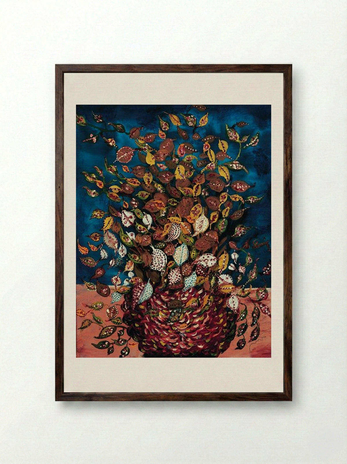 Le Bouquet de Feuilles - Séraphine Louis - Framed Print Dark Wood
