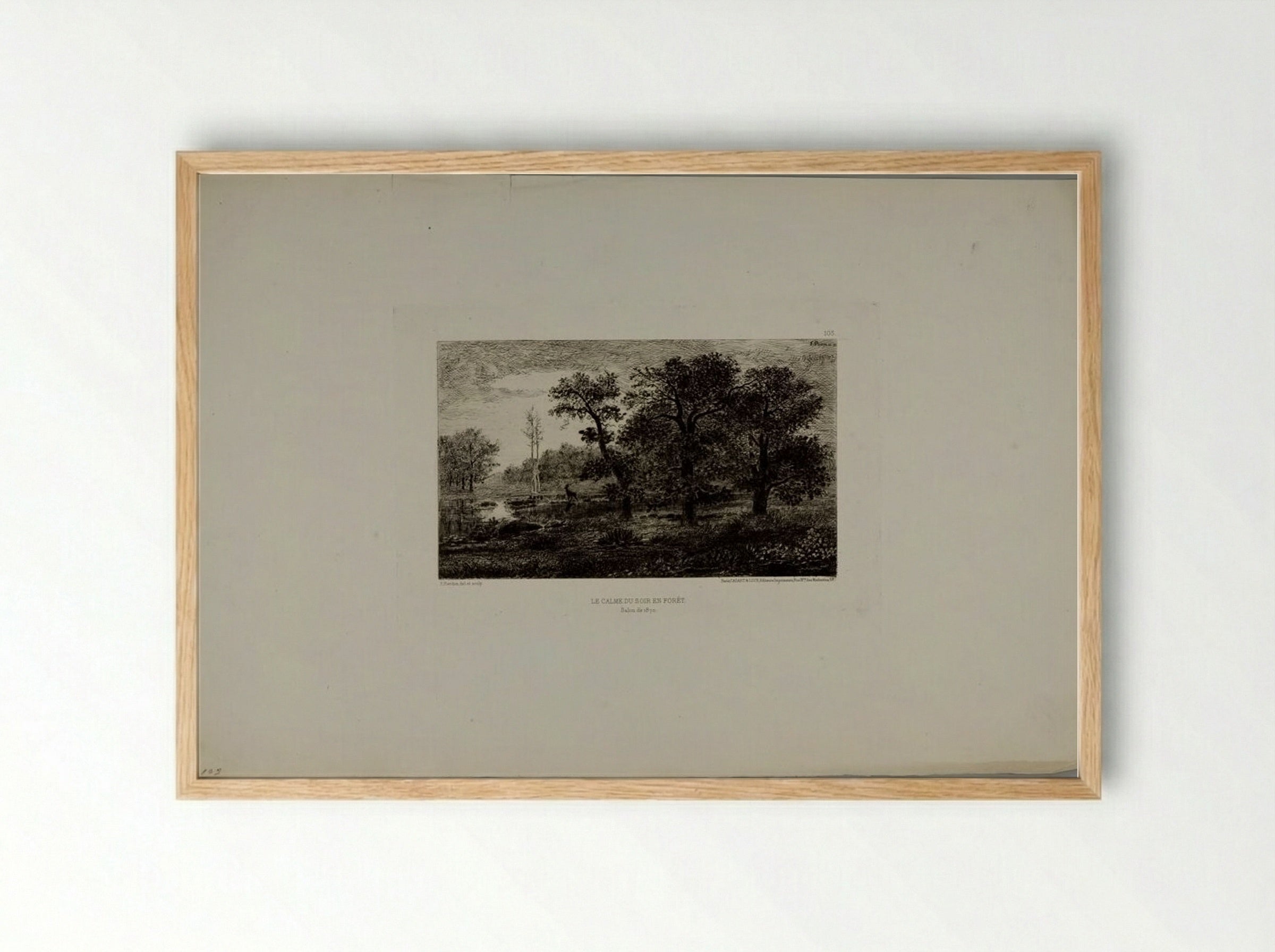 Le Calme du Soir en Forêt - François Pierdon - Framed Print Wood