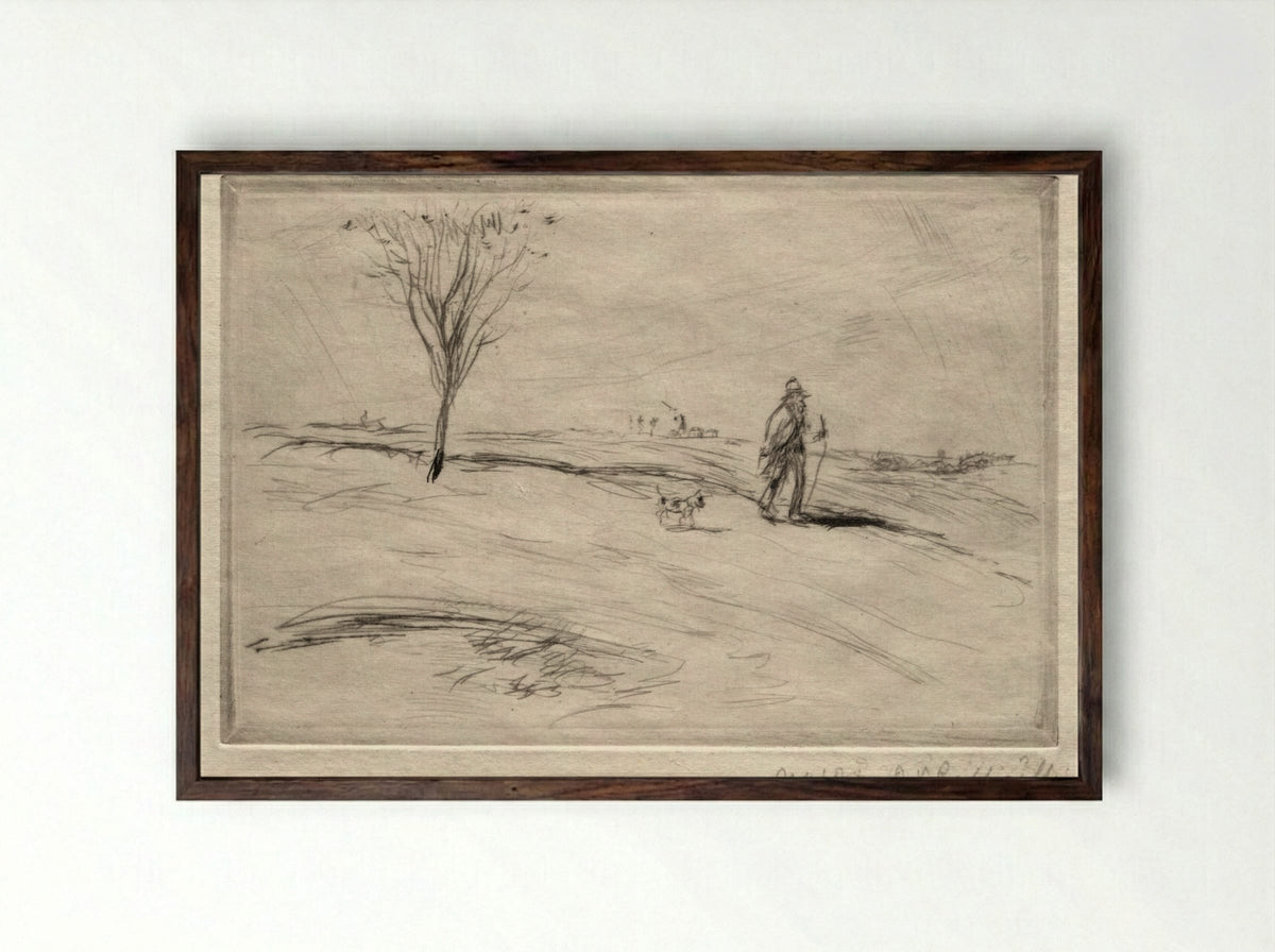 Le Chamineau - Jean-François Raffaëlli - Framed Print Dark Wood