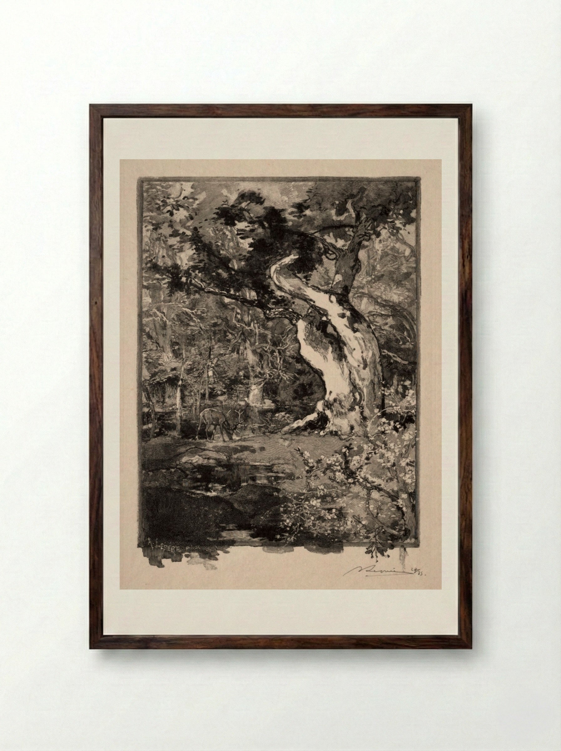 Le Clovis, Plateau de Bellecroix - Auguste Louis Lepère - Framed Print Dark Wood