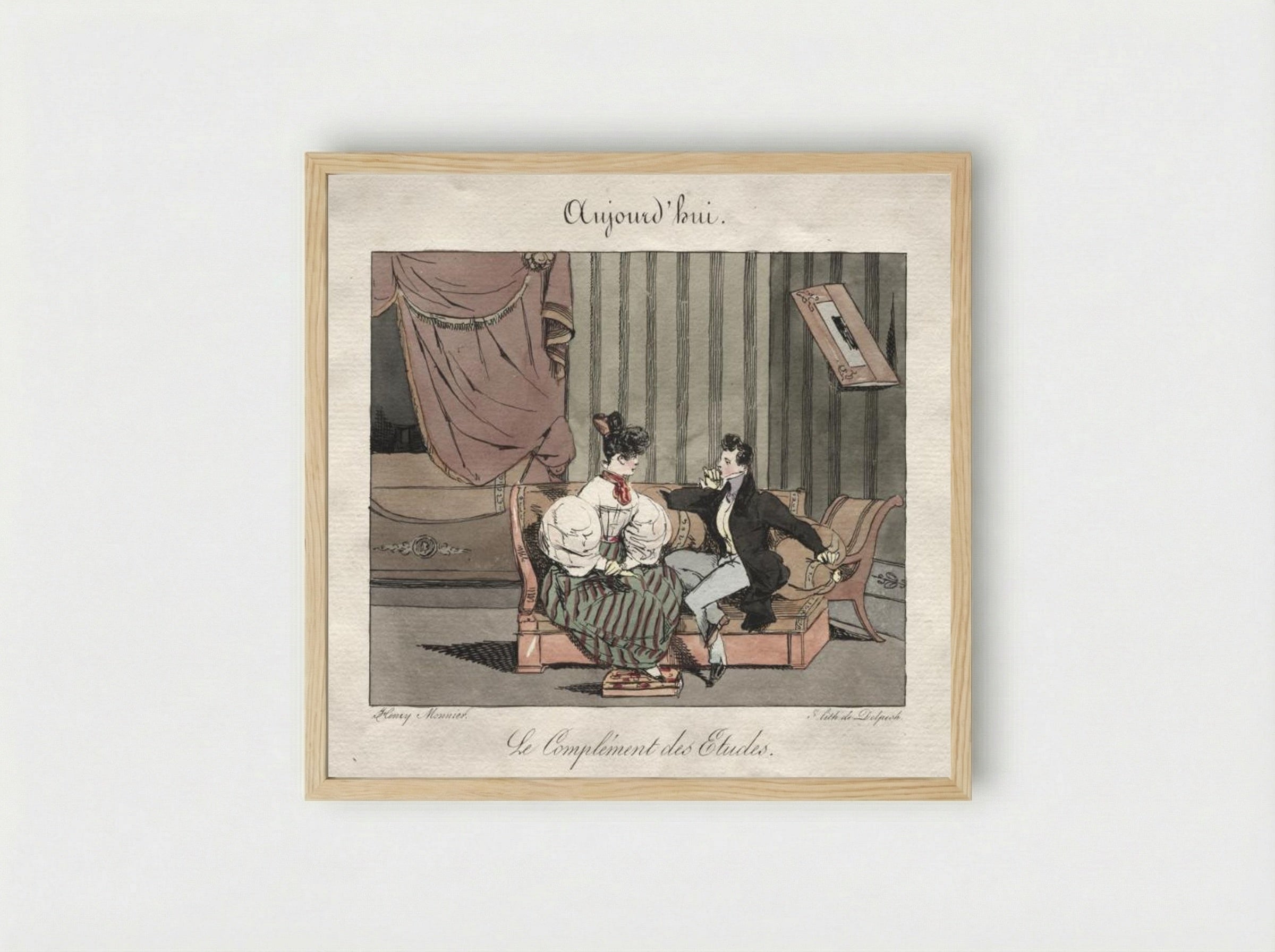 Le Complément des Études - Henry Bonaventure Monnier - Framed Print Wood