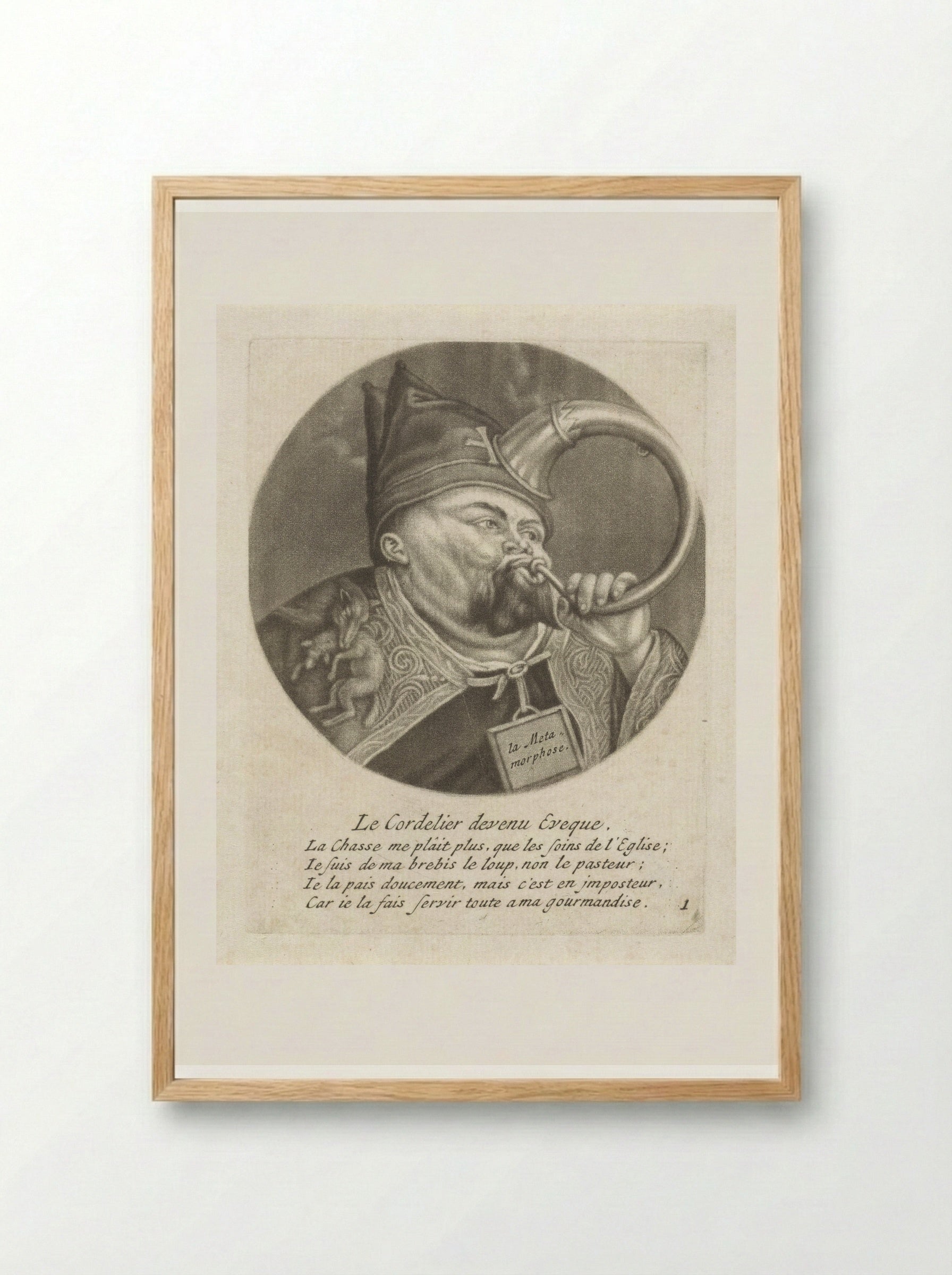 Le Cordelier devenu Eveque - Jacob Gole - Framed Print Wood