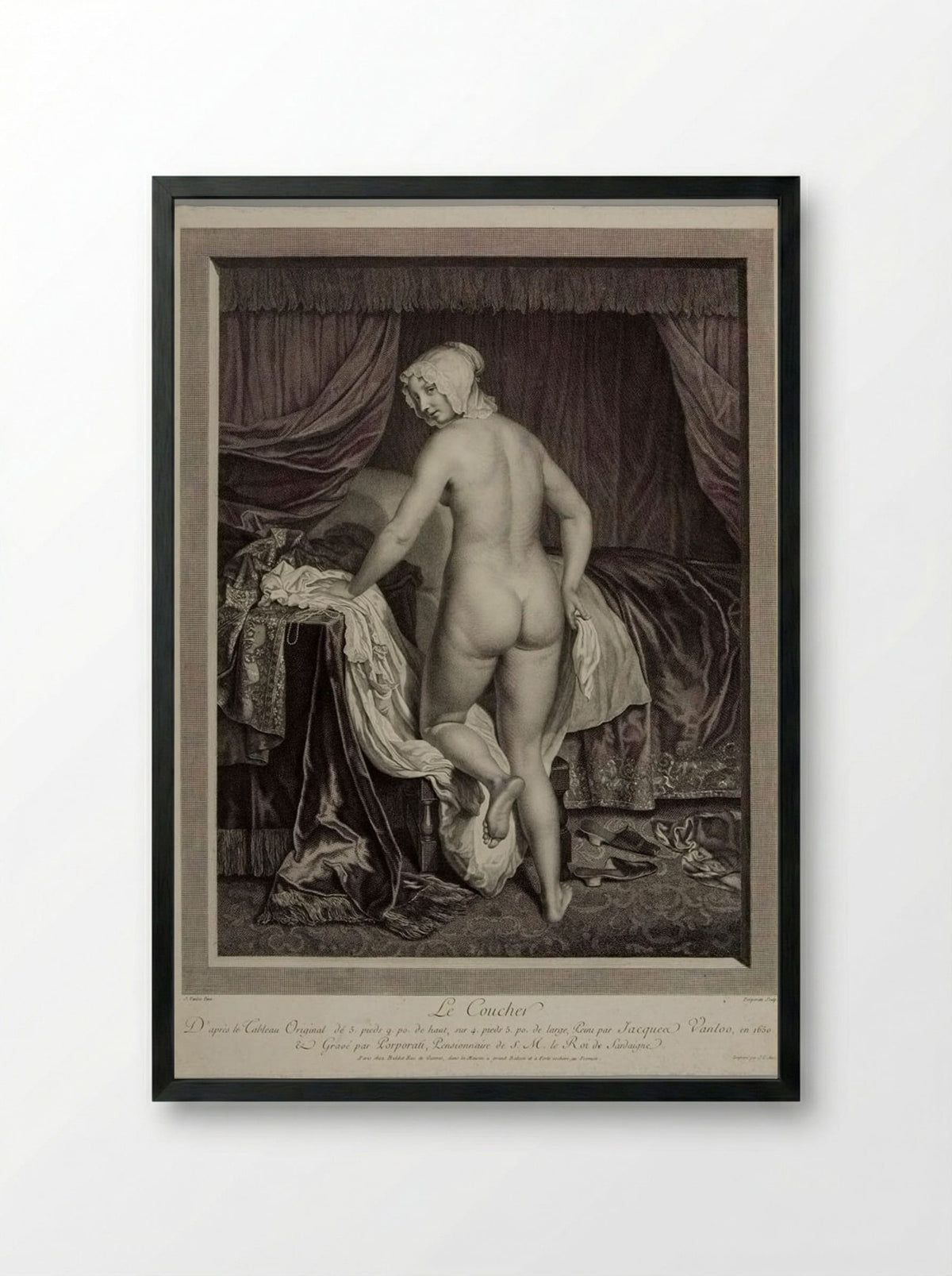 Le Coucher - Carlo Antonio Porporati - Framed Print Black