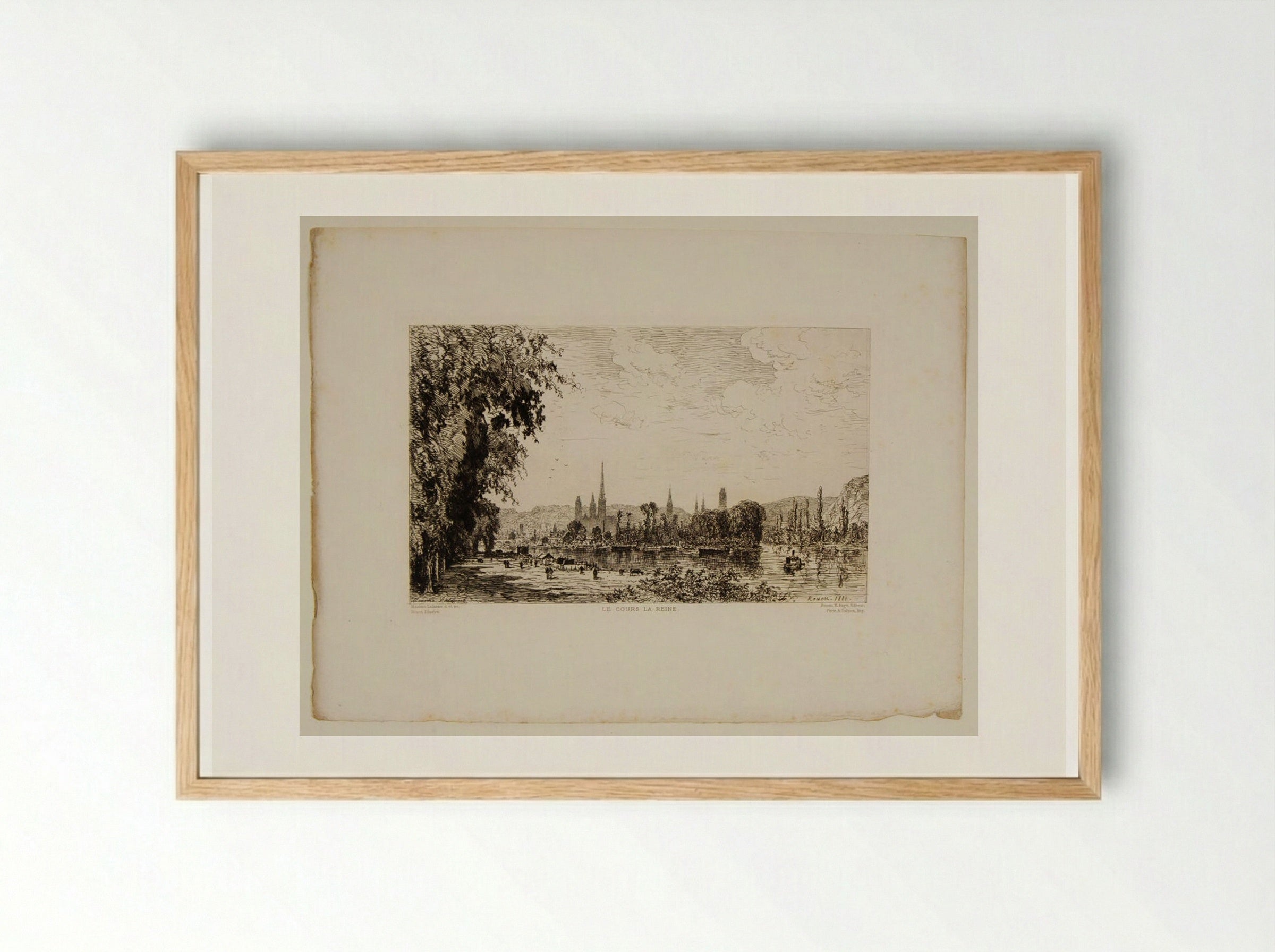 Le Cours la Reine, Rouen - Maxime Lalanne - Framed Print Wood
