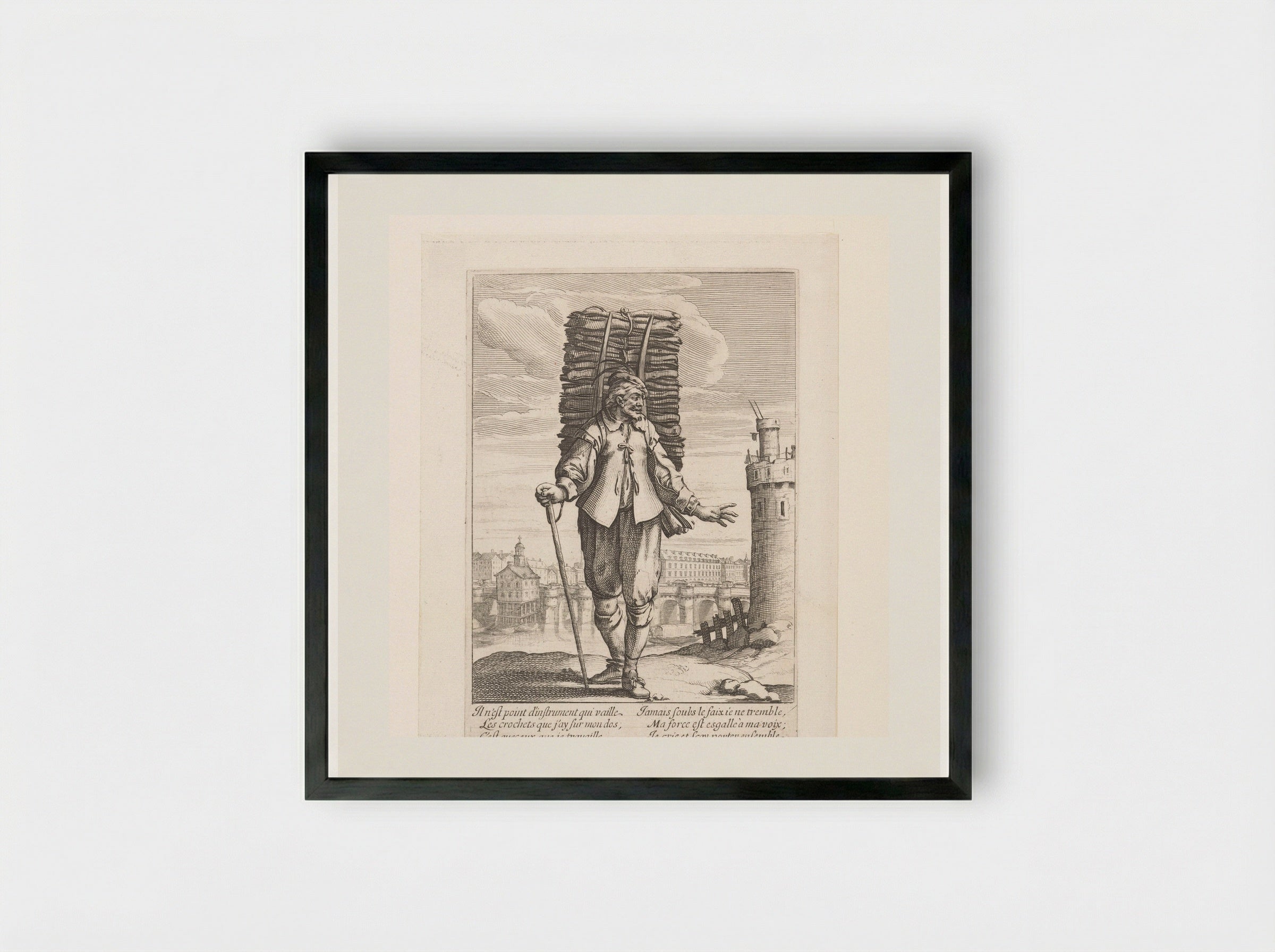 Le Crocheteur - Abraham Bosse - Framed Print Black
