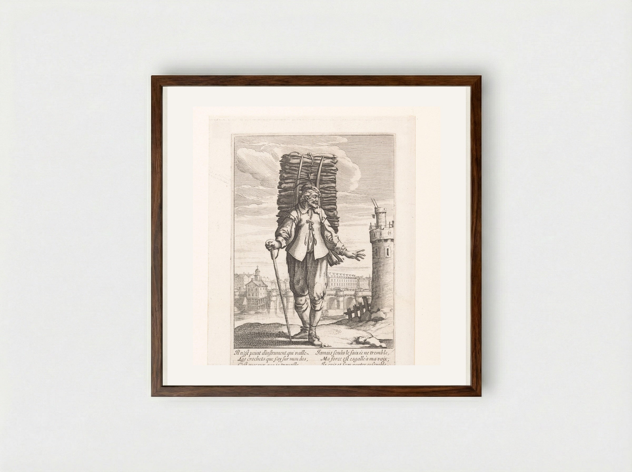 Le Crocheteur - Abraham Bosse - Framed Print Dark Wood