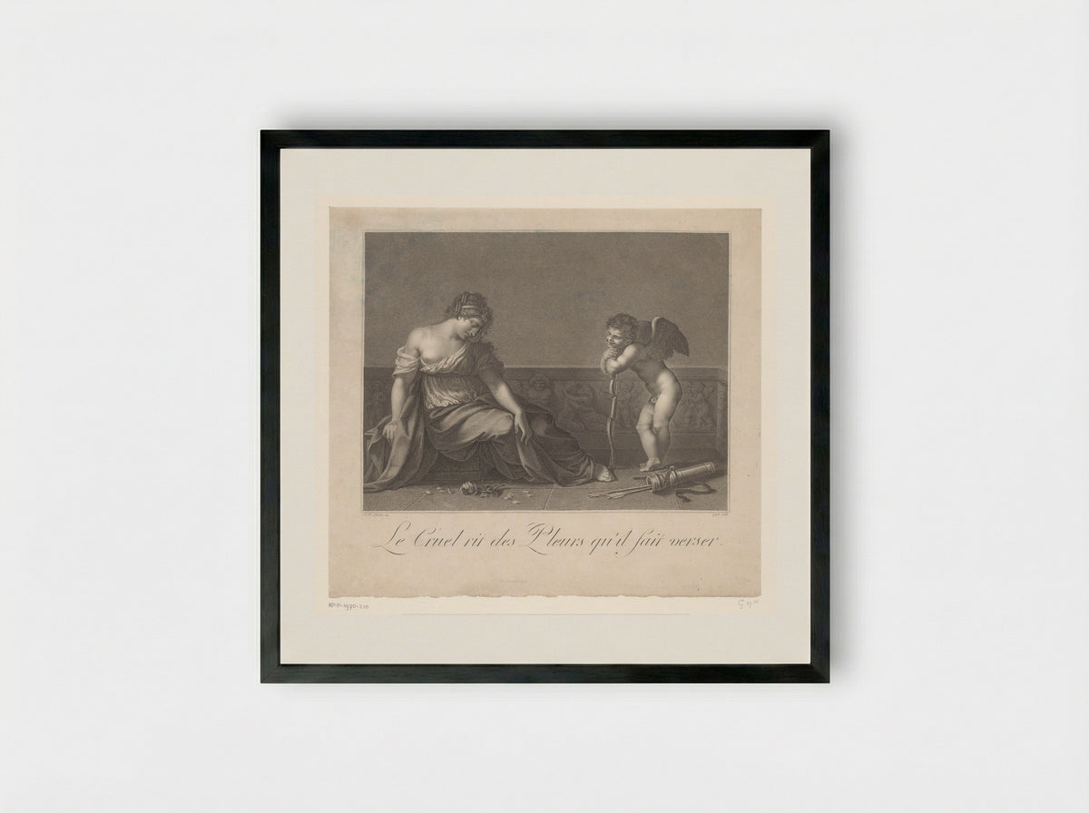 Le Cruel rit des Pleurs qu'il fait verser - Jacques-Louis Copia - Framed Print Black