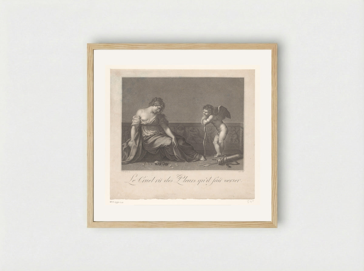Le Cruel rit des Pleurs qu'il fait verser - Jacques-Louis Copia - Framed Print Wood