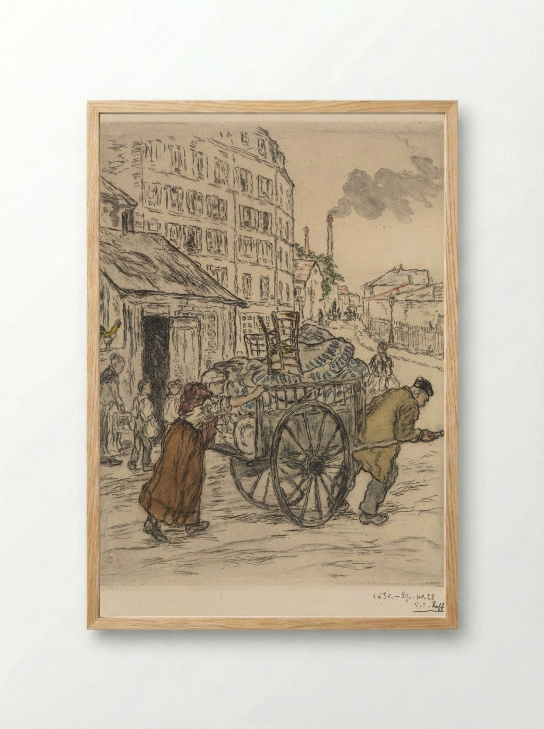 Le Déménagement - Jean-François Raffaëlli - Framed Print Wood