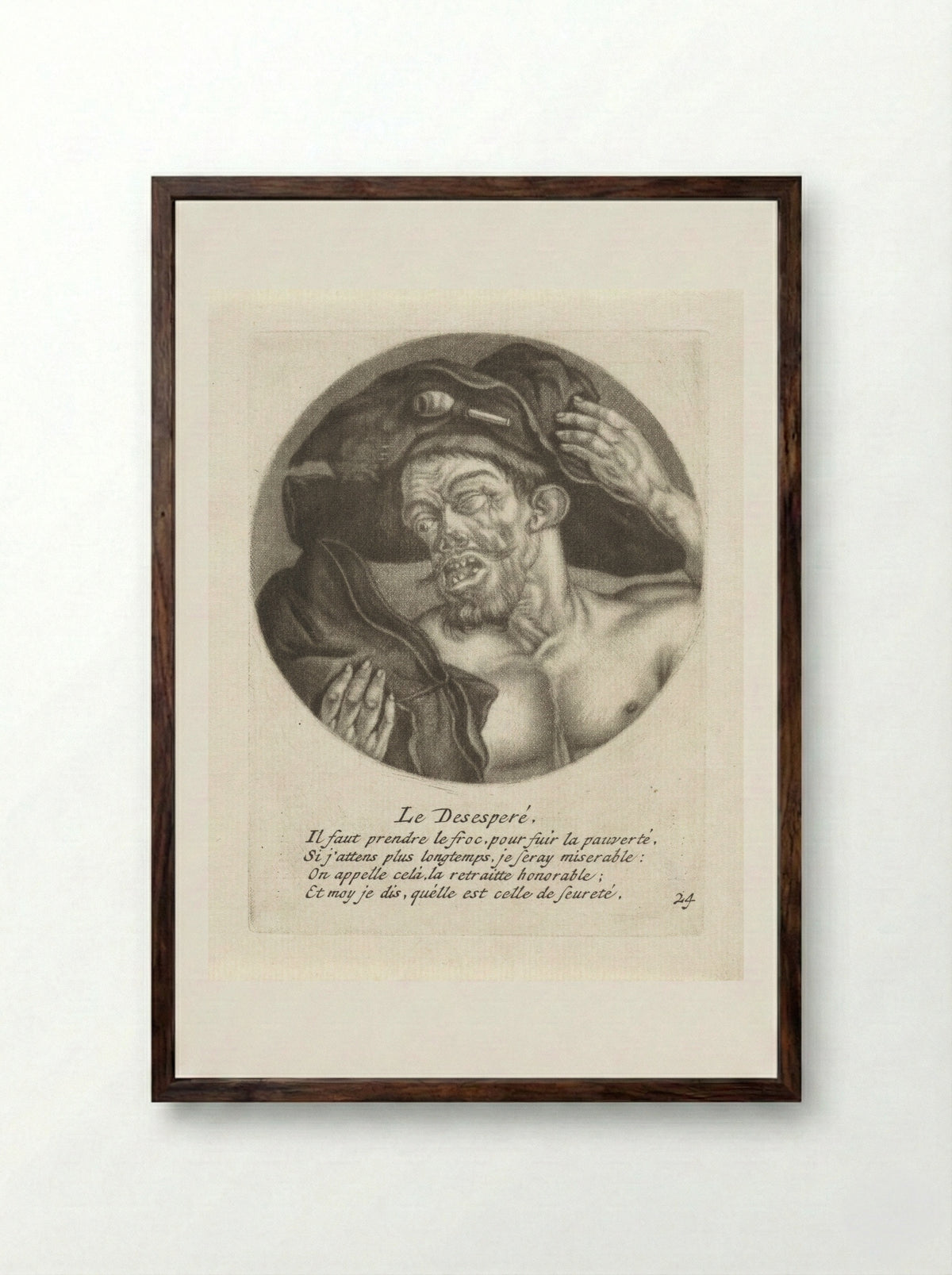 Le Desesperé - Jacob Gole - Framed Print Dark Wood