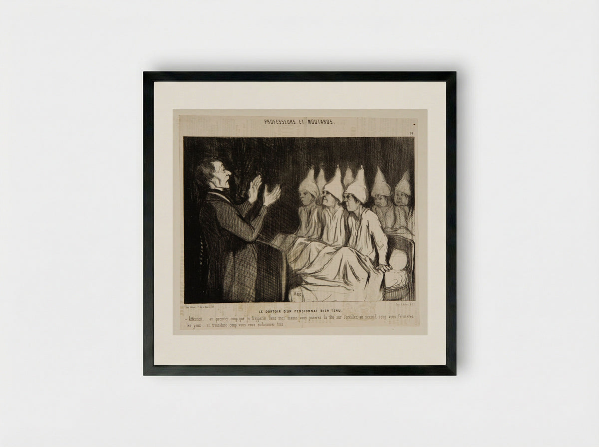 Le Dortoir d'un Pensionnat Bien Tenu - Honoré-Victorin Daumier - Framed Print Black
