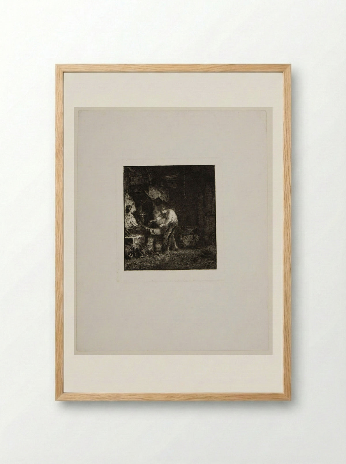 Le Forgeron - Charles-Émile Jacque - Framed Print Wood