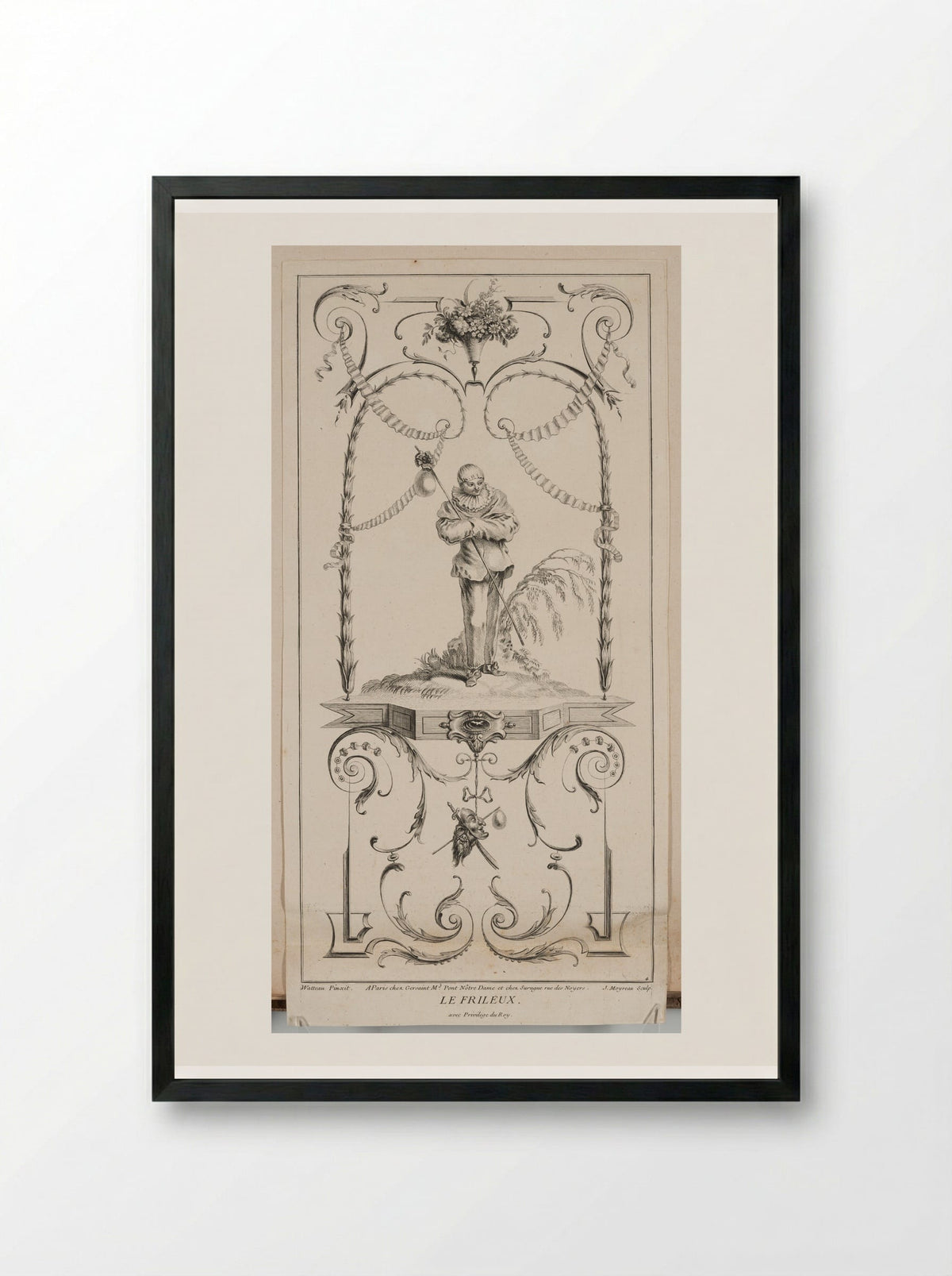 Le Frileux - Jean Moyreau - Framed Print Black