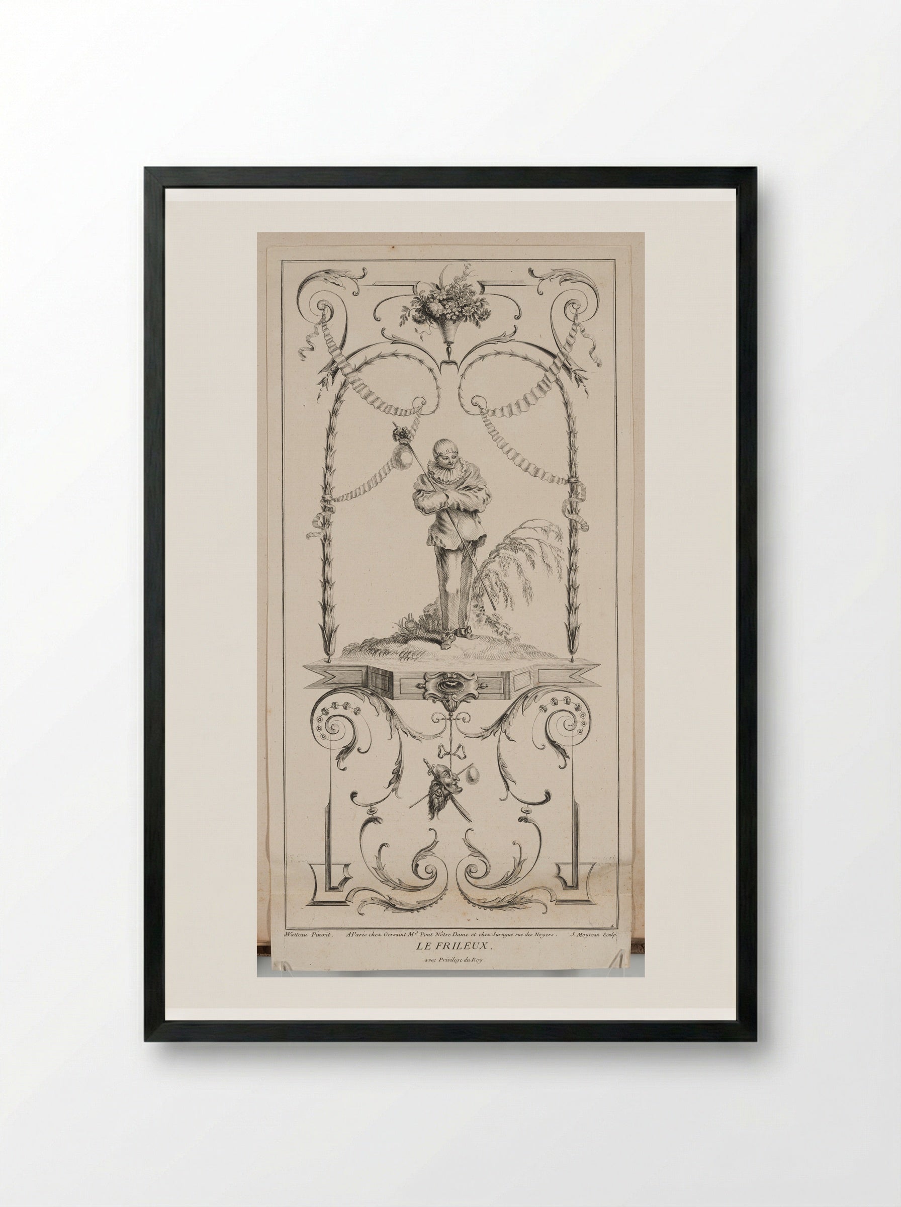 Le Frileux - Jean Moyreau - Framed Print Black