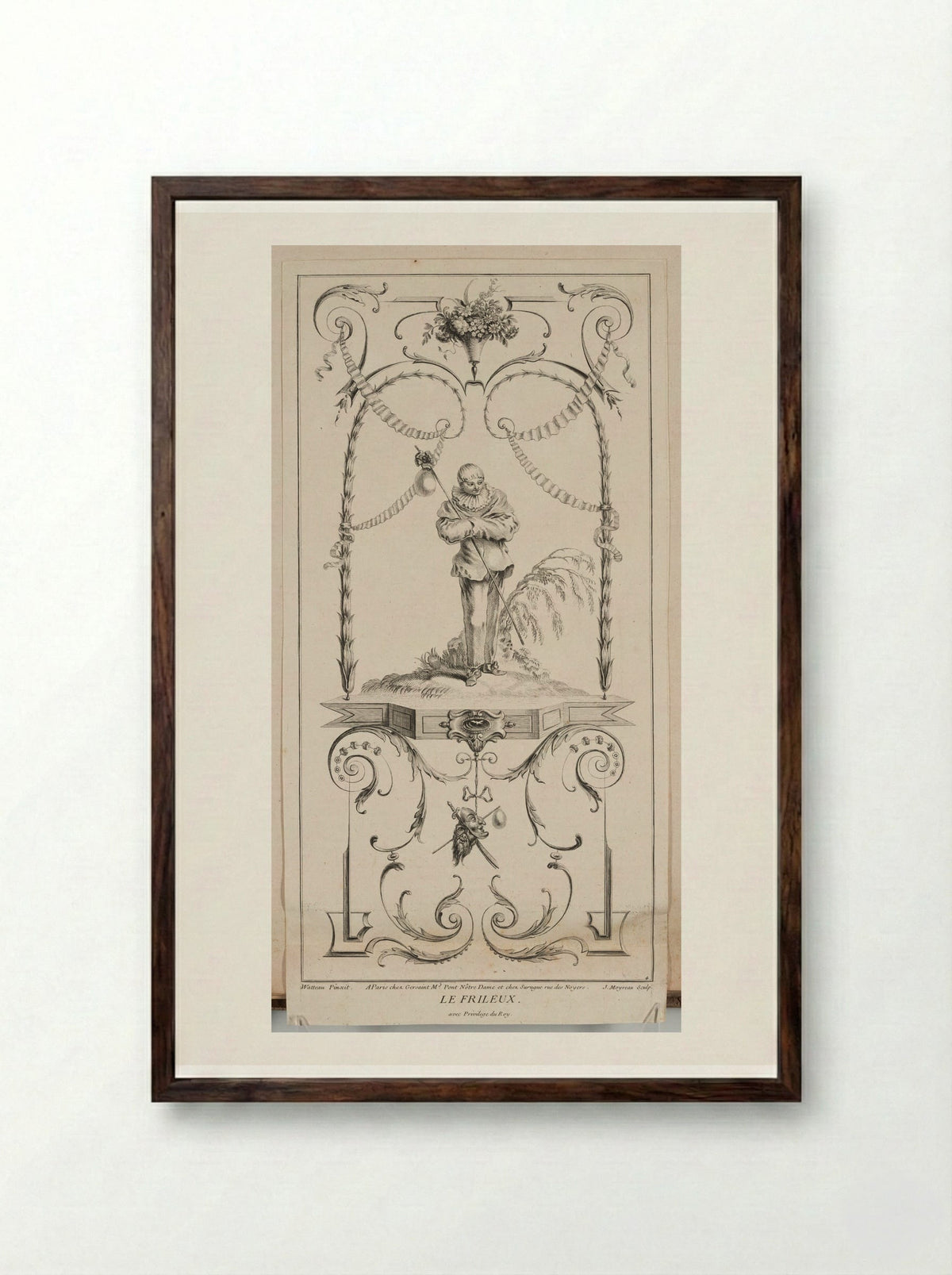 Le Frileux - Jean Moyreau - Framed Print Dark Wood