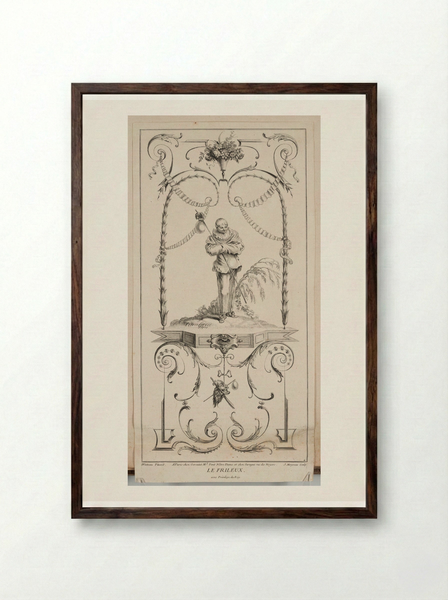 Le Frileux - Jean Moyreau - Framed Print Dark Wood