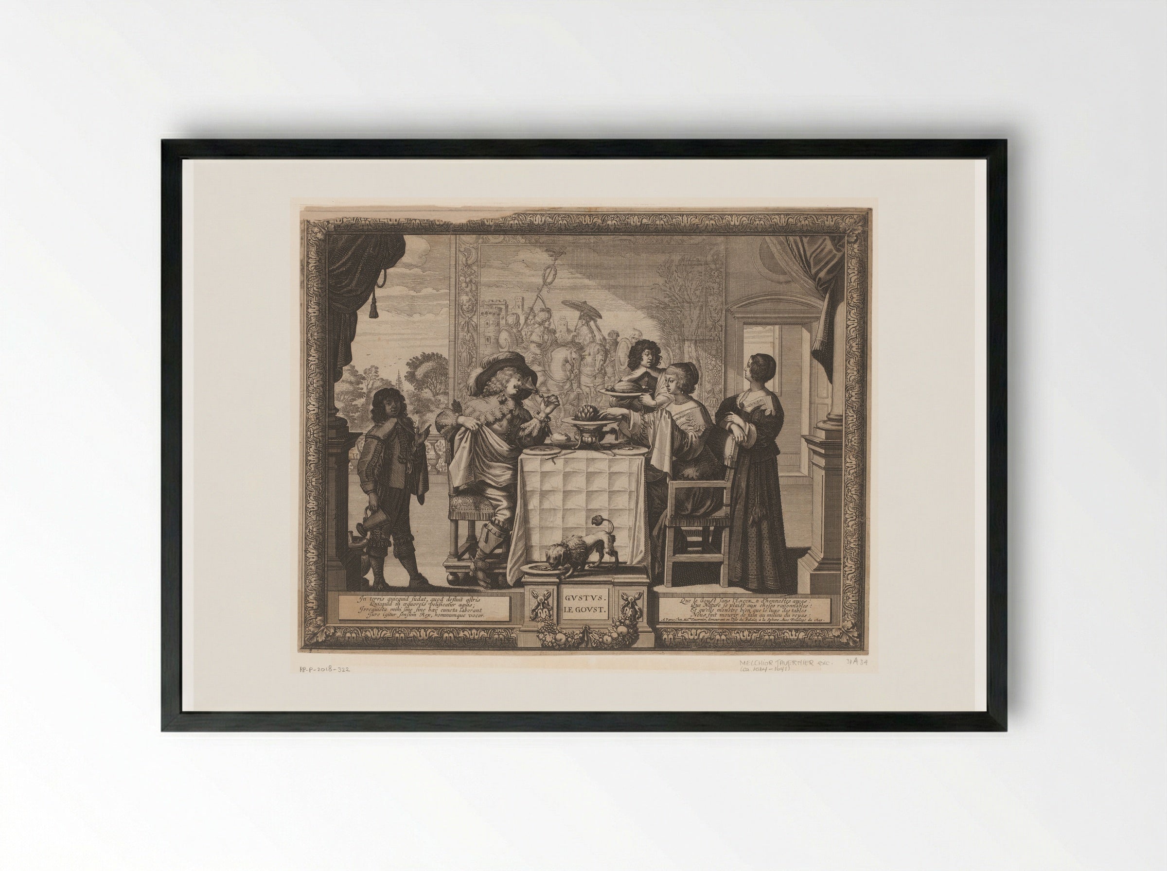Le Goust (Taste) - Abraham Bosse - Framed Print Black