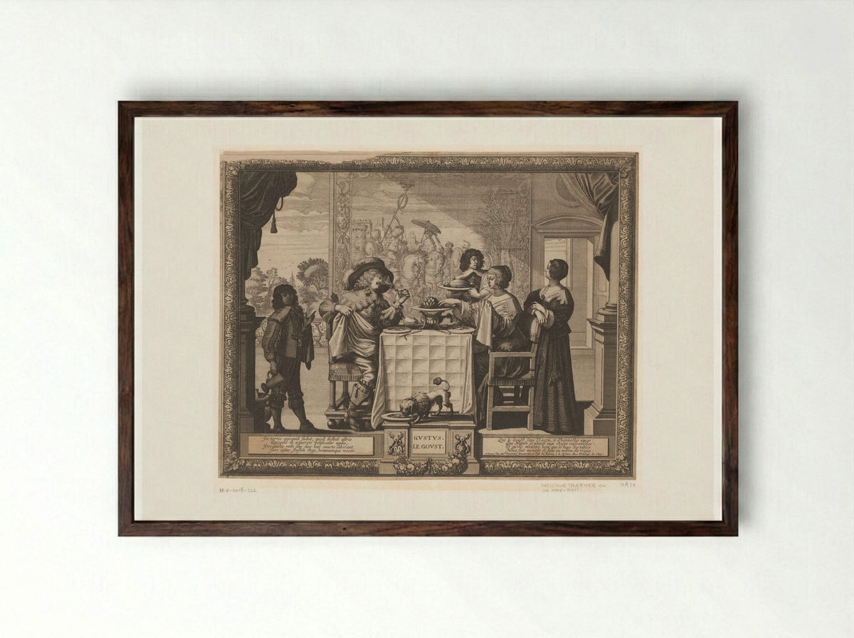 Le Goust (Taste) - Abraham Bosse - Framed Print Dark Wood