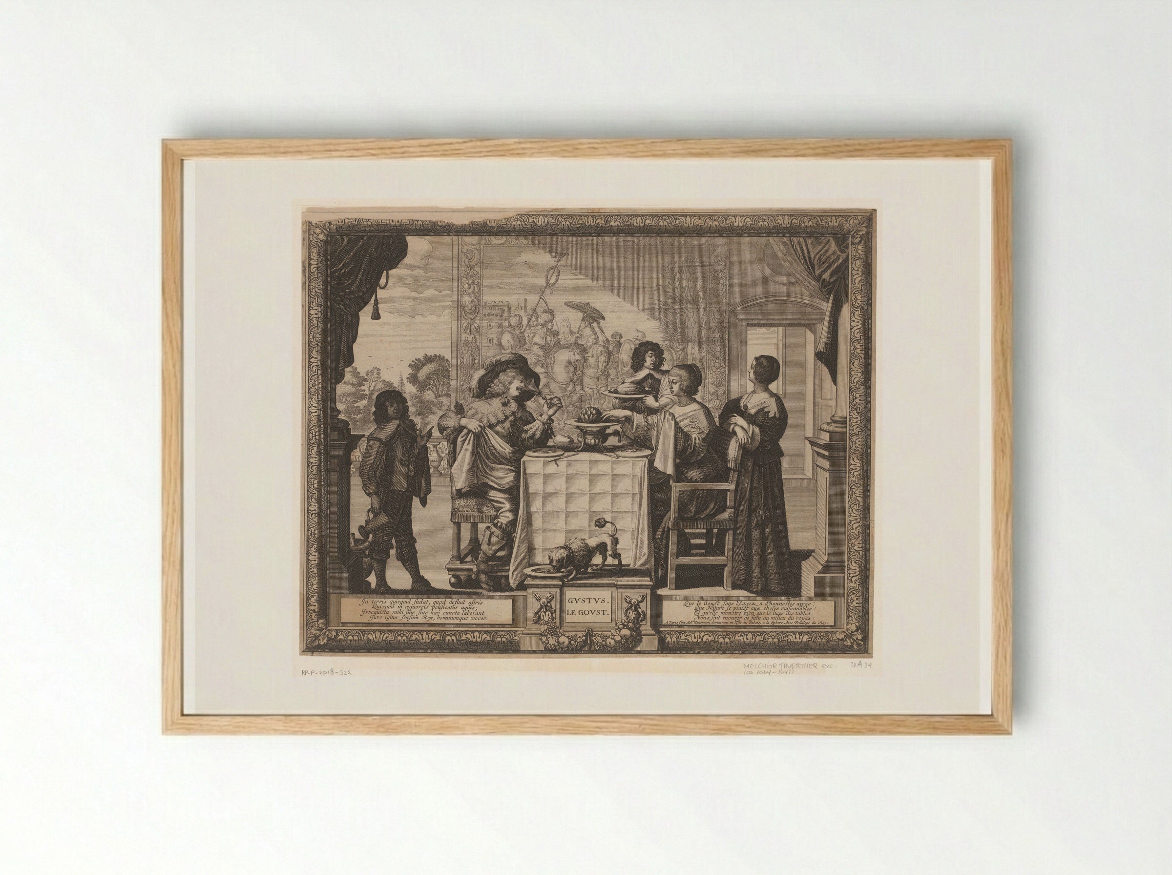 Le Goust (Taste) - Abraham Bosse - Framed Print Wood