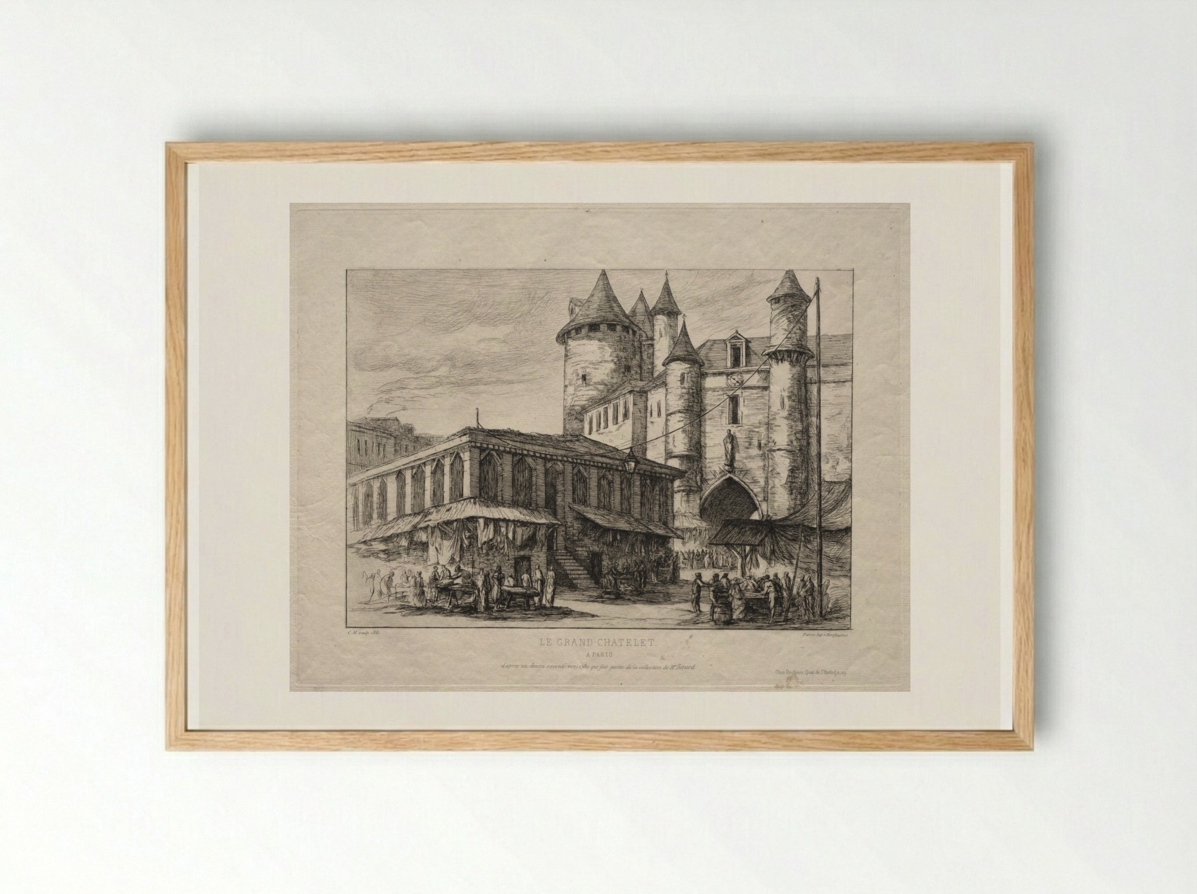 Le Grand Châtelet, à Paris - Charles Meryon - Framed Print Wood